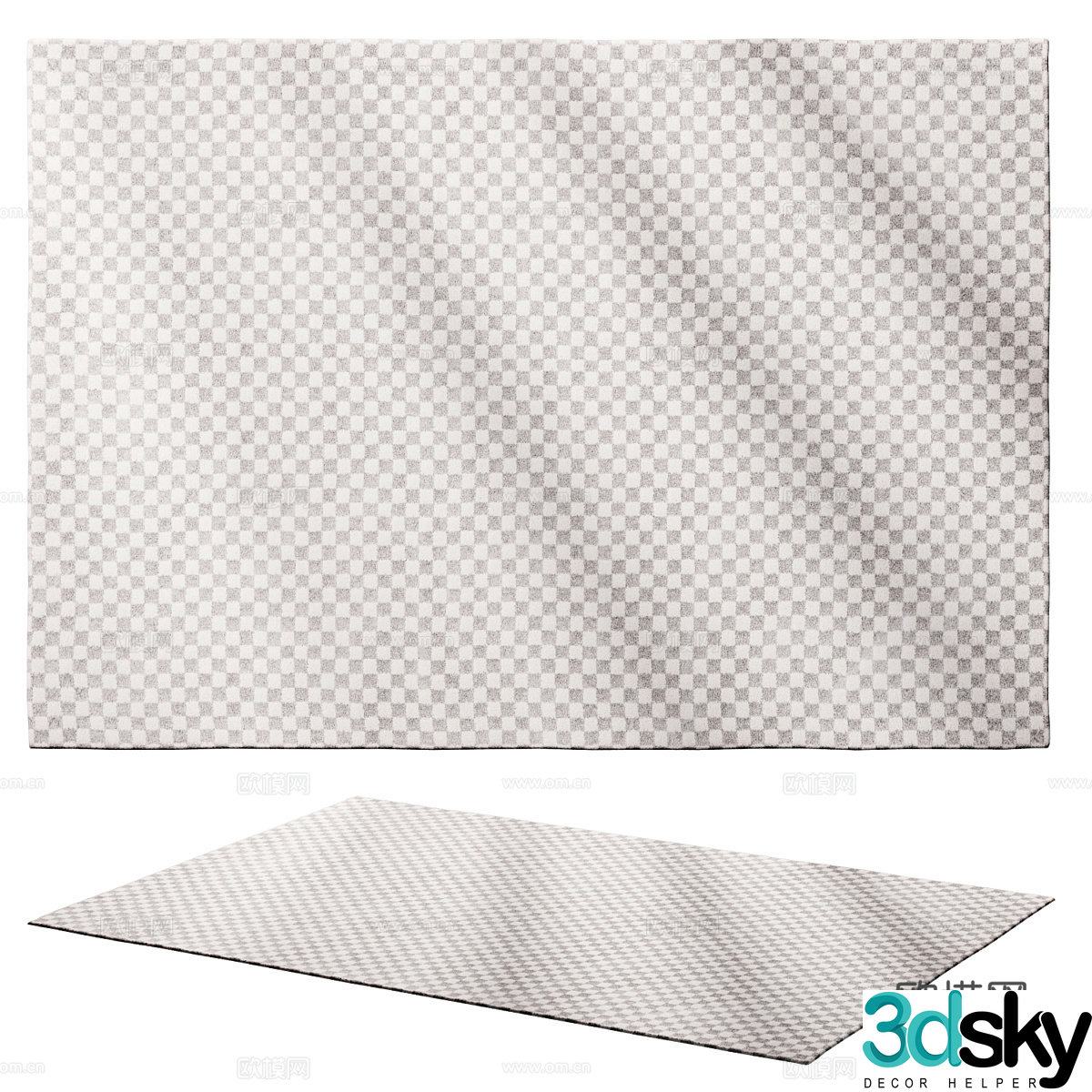 Modern Italian fabric carpet 3d model