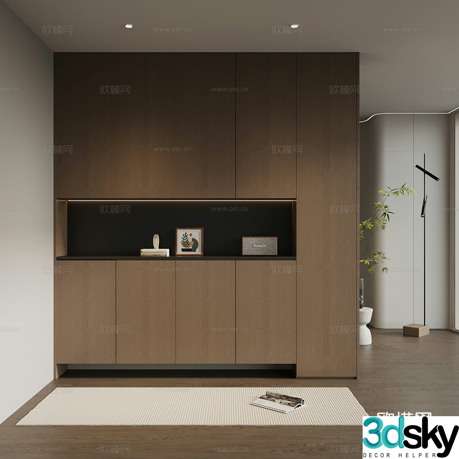 Shoe cabinet Italian minimalist porch cabinet entrance shoe cabinet entrance porch background 3D model