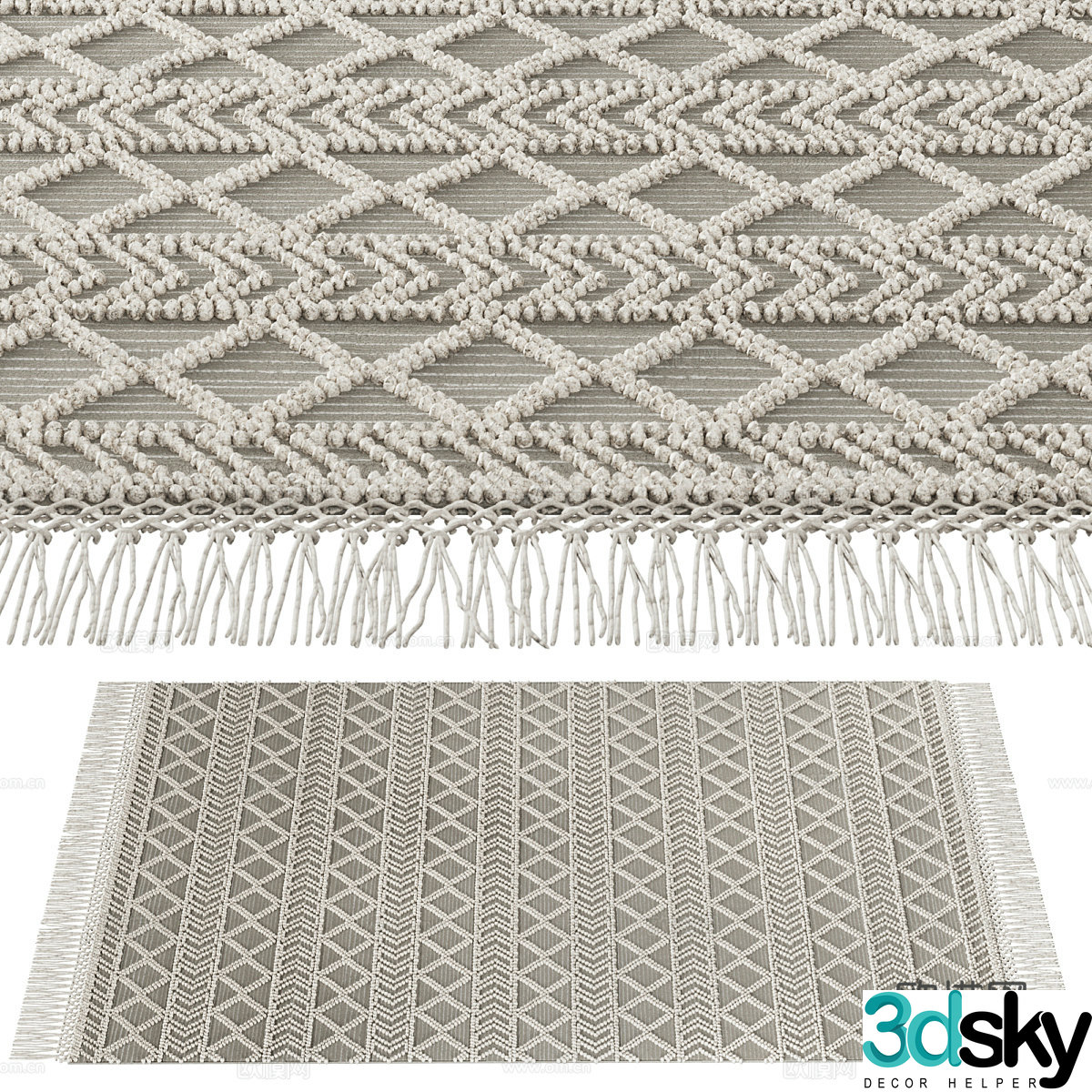 Modern Nordic Wasabi woven carpet 3d model