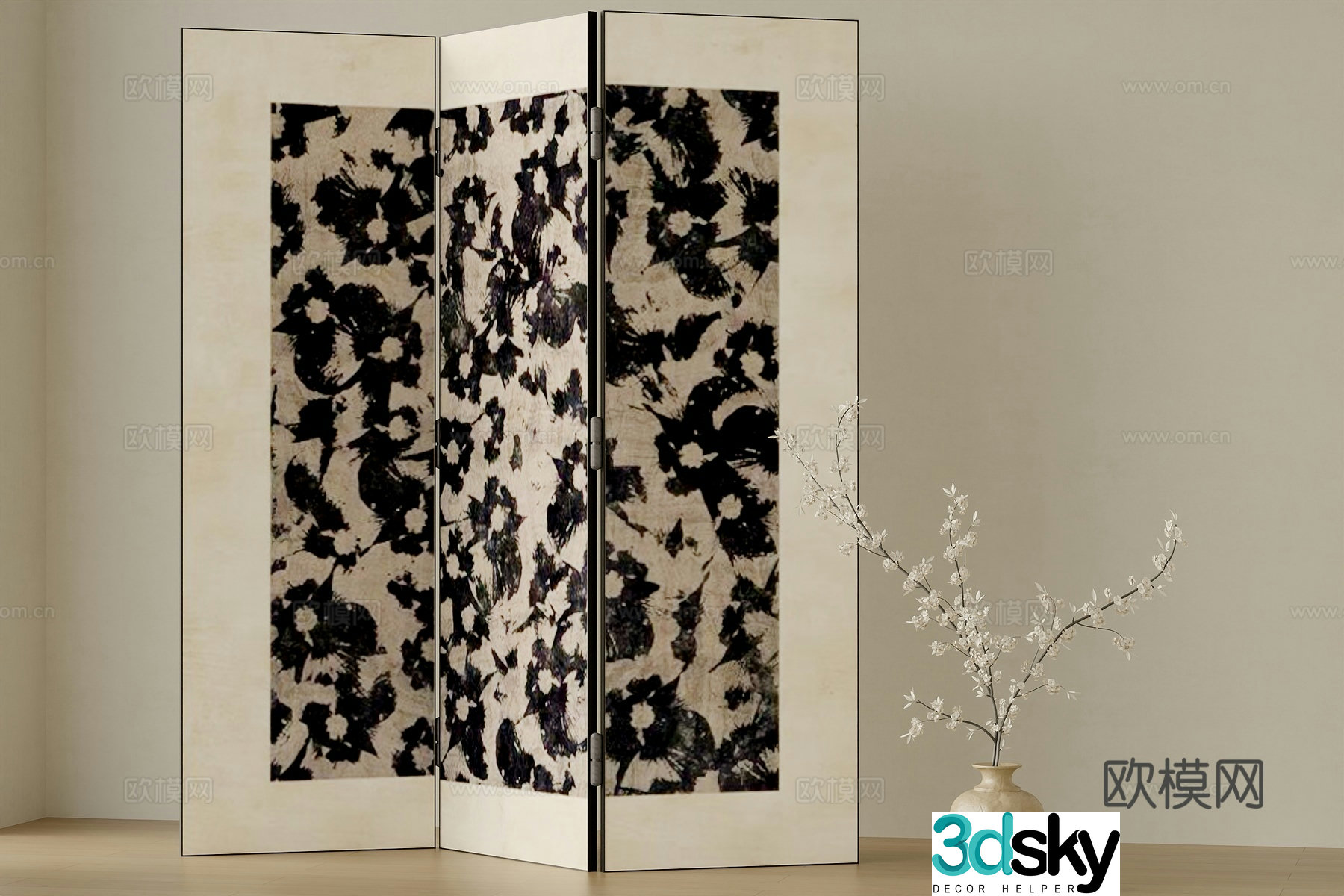Screen partition 3d model