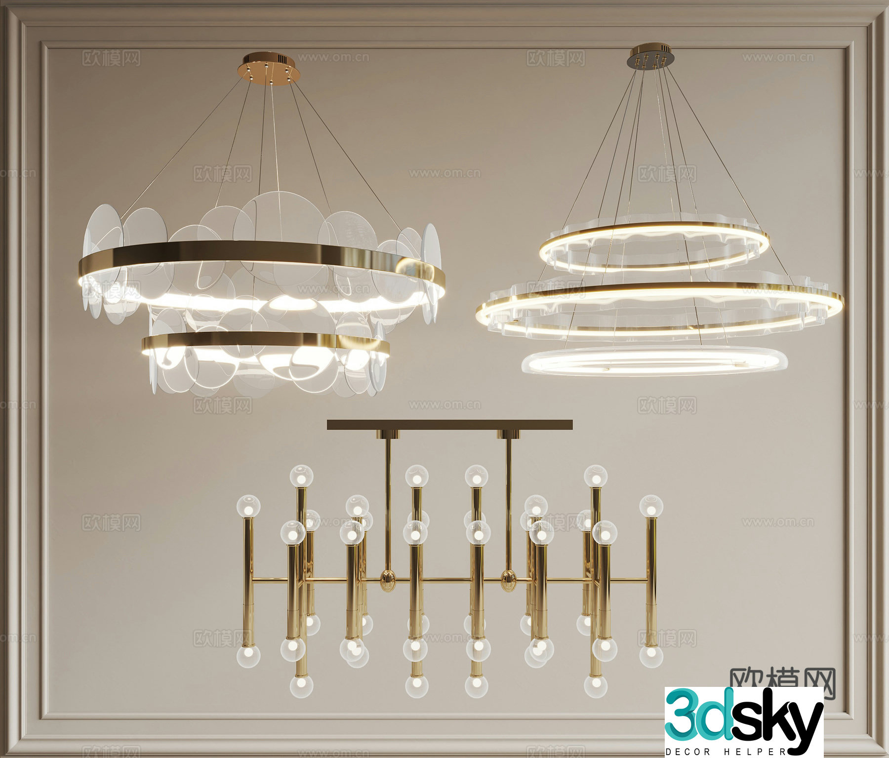 French chandeliers 3d model