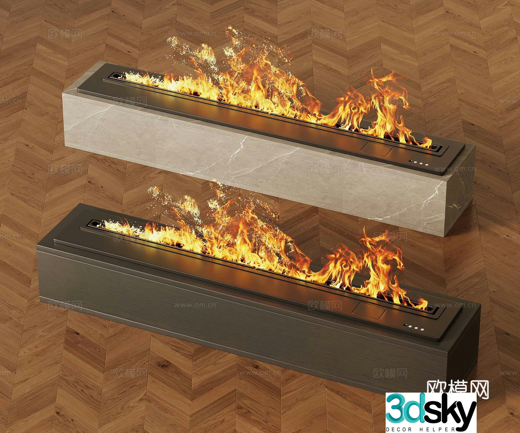Modern fireplace 3d model