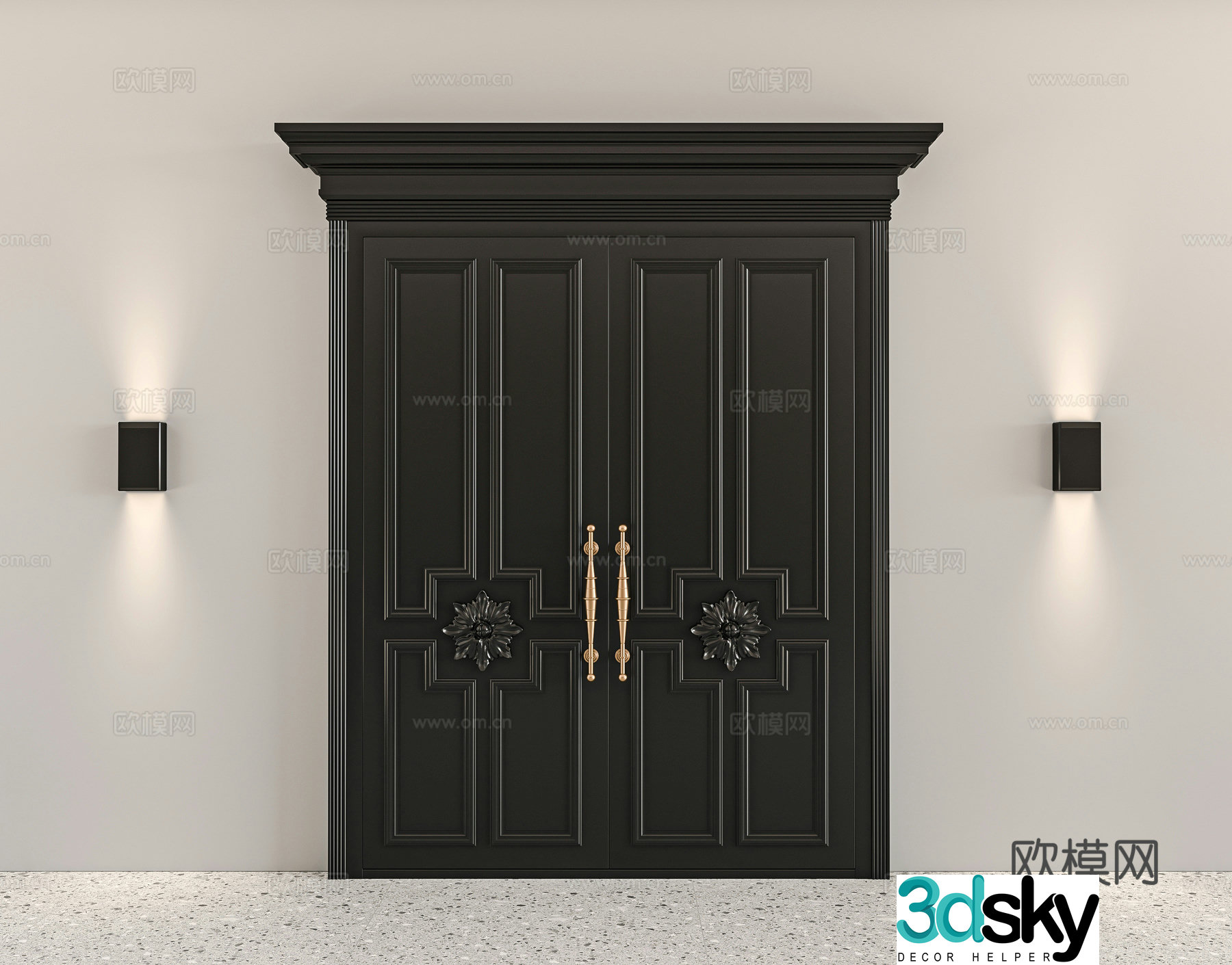 French retro villa door 3d model