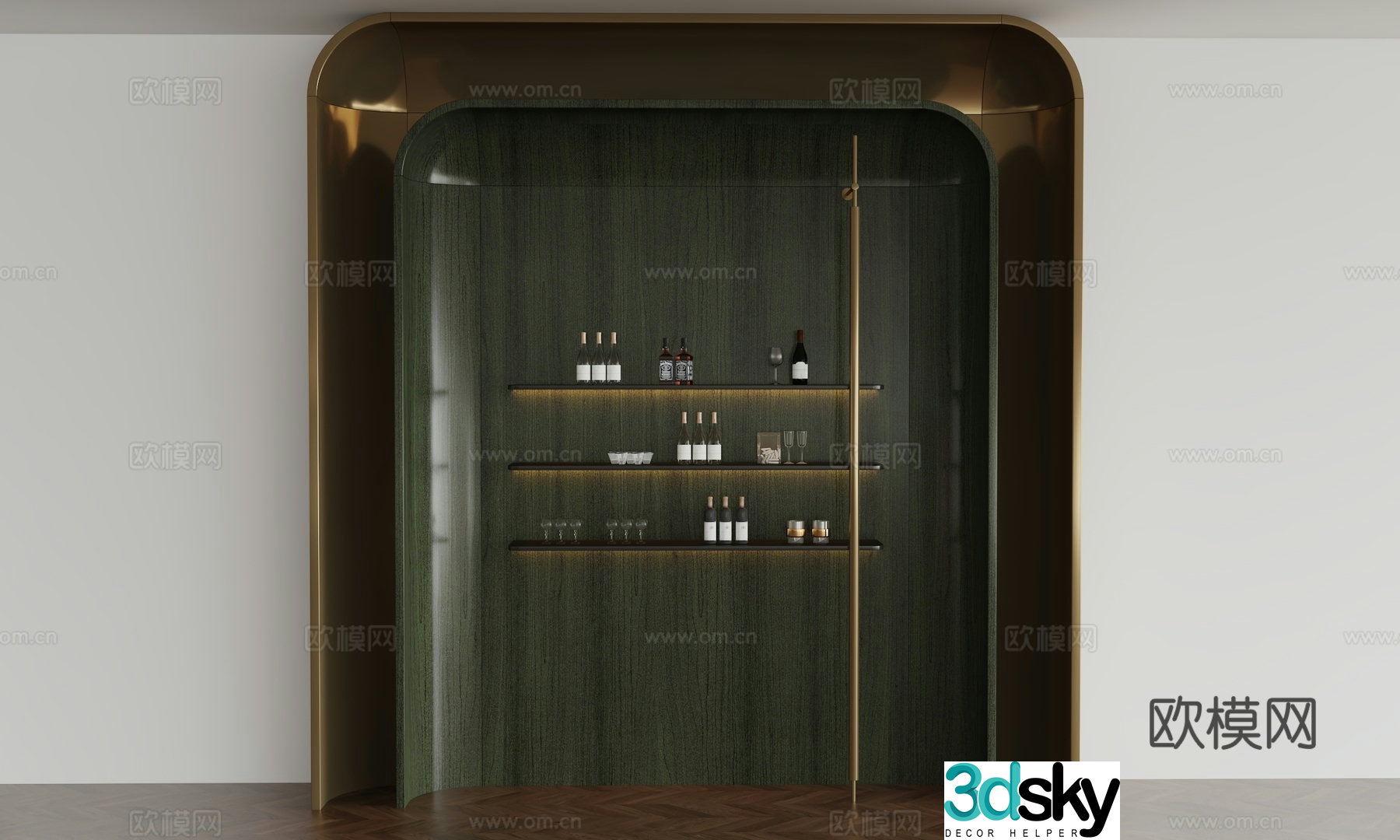 Modern wine cabinet 3d model