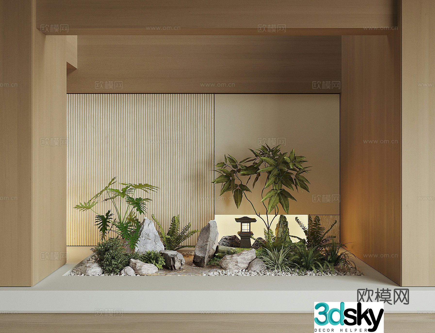 Modern houseplant landscape 3d model