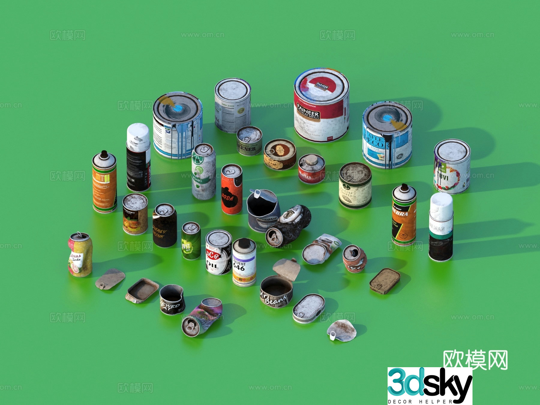 Spraying cans Self-spraying spraying spraying cans Spraying cans 3D model
