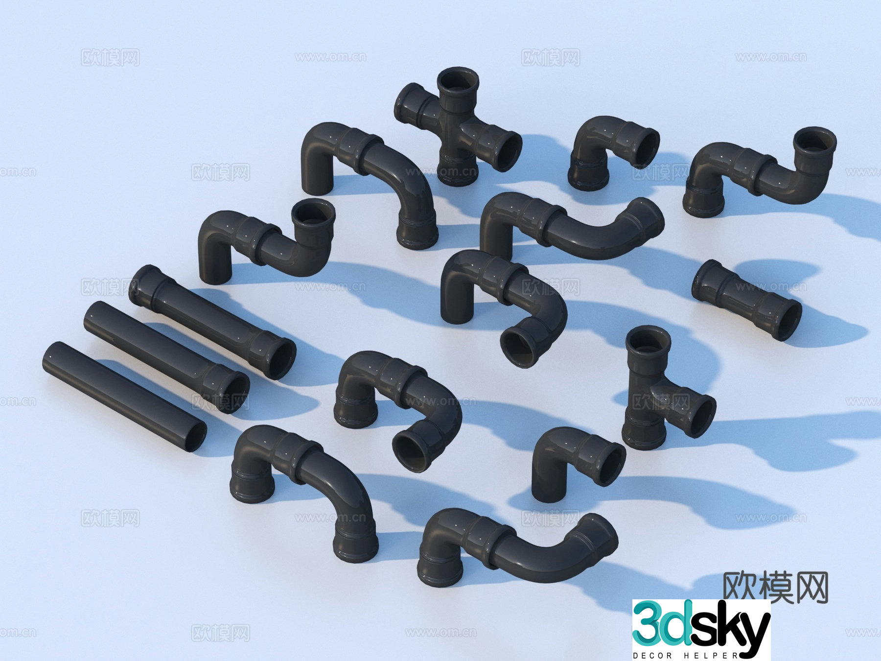 Pipe Valve Interface Water Pipe Elbow 3D Model