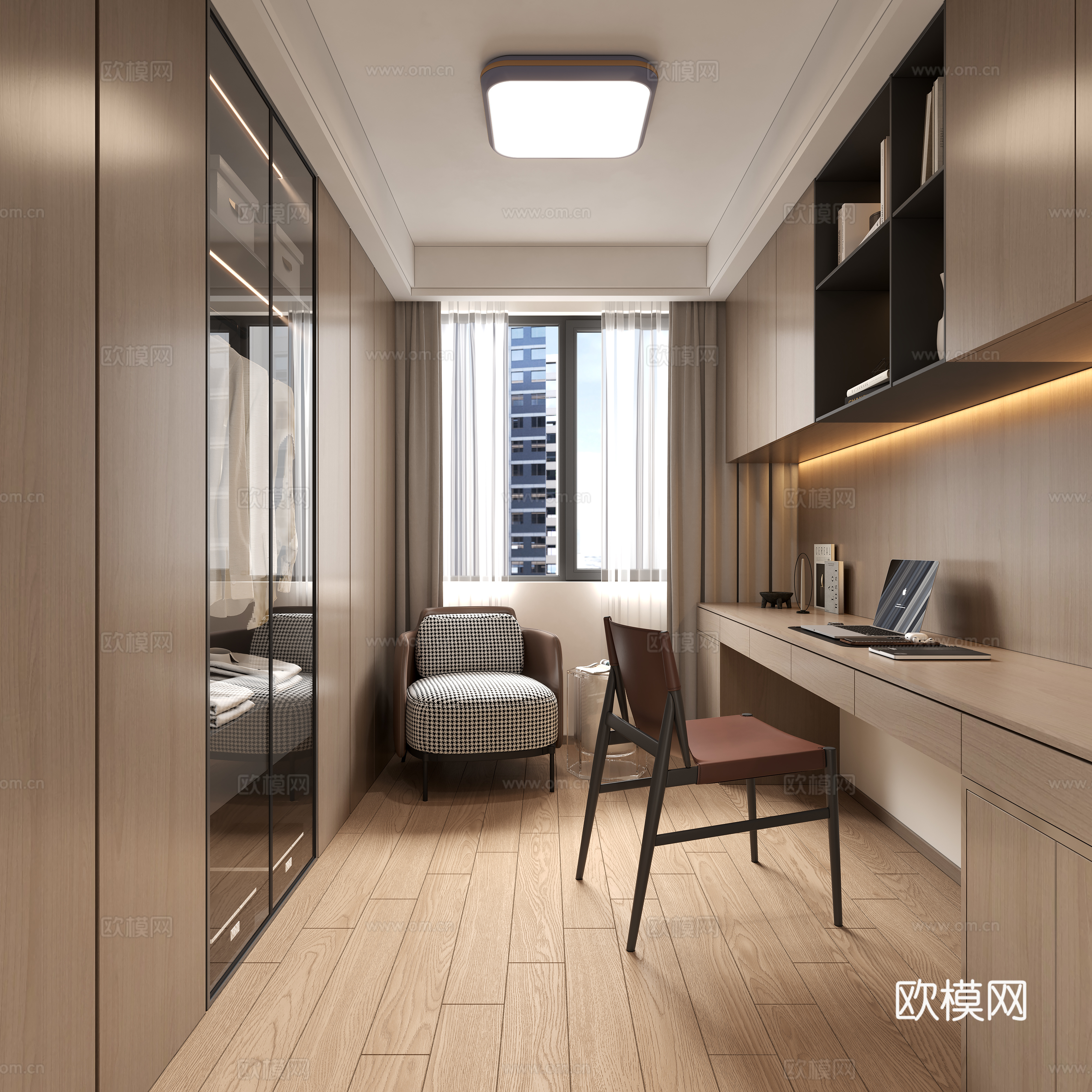 Cloakroom Bookcase Decoration Cabinet Ceiling Light 3D Model