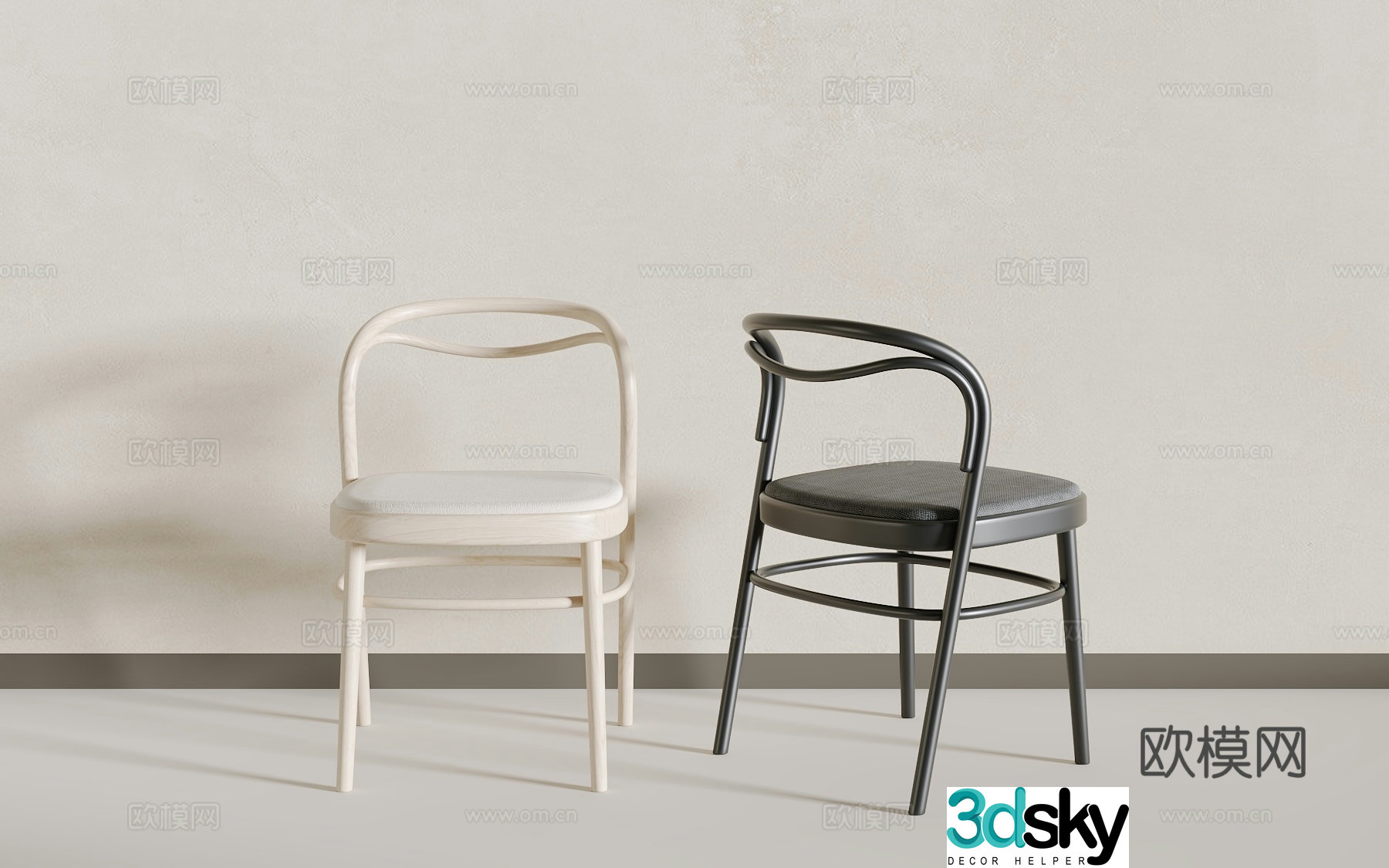 Modern dining chair 3d model