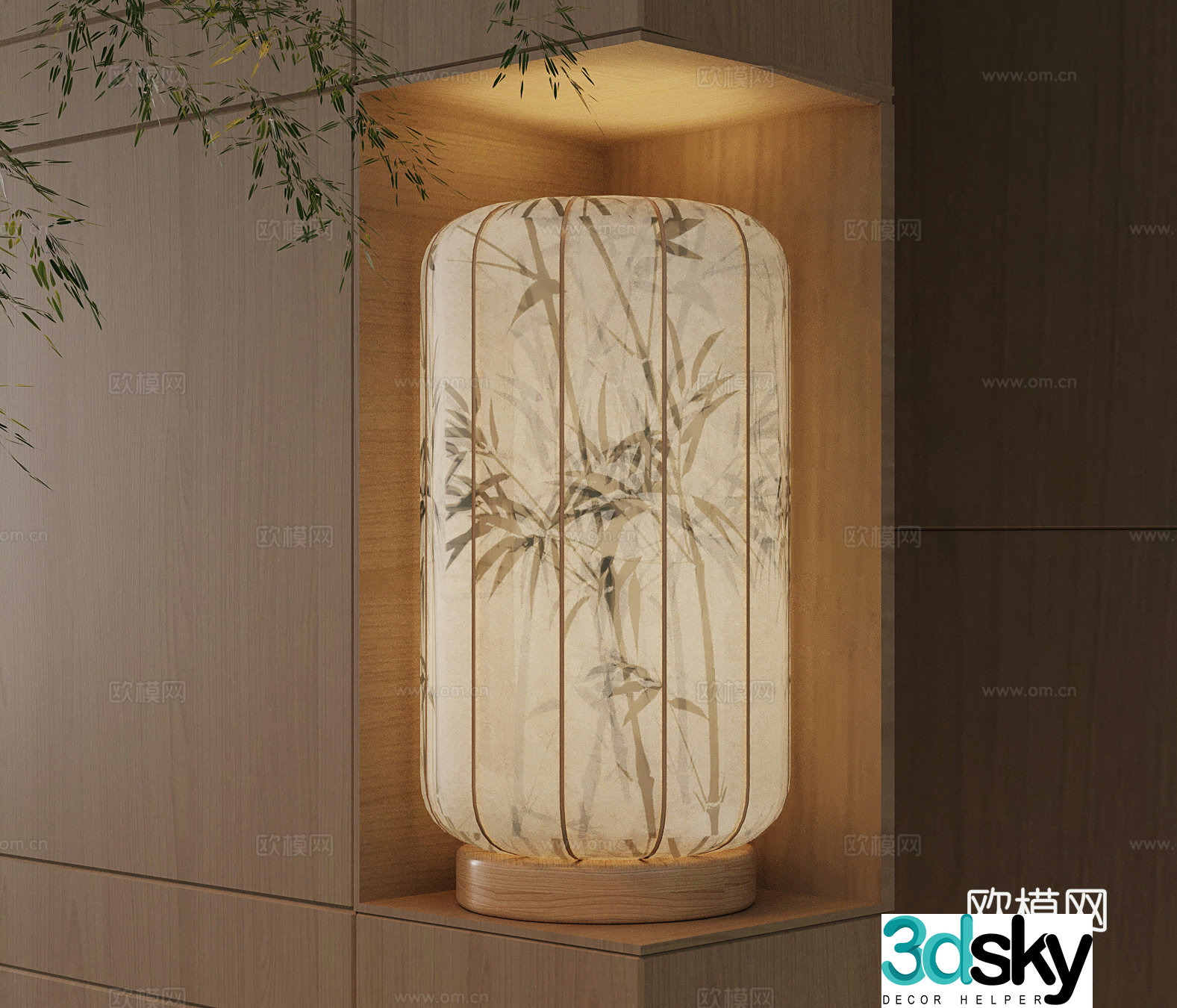 Wall lamp New Chinese style wall lamp 3D model
