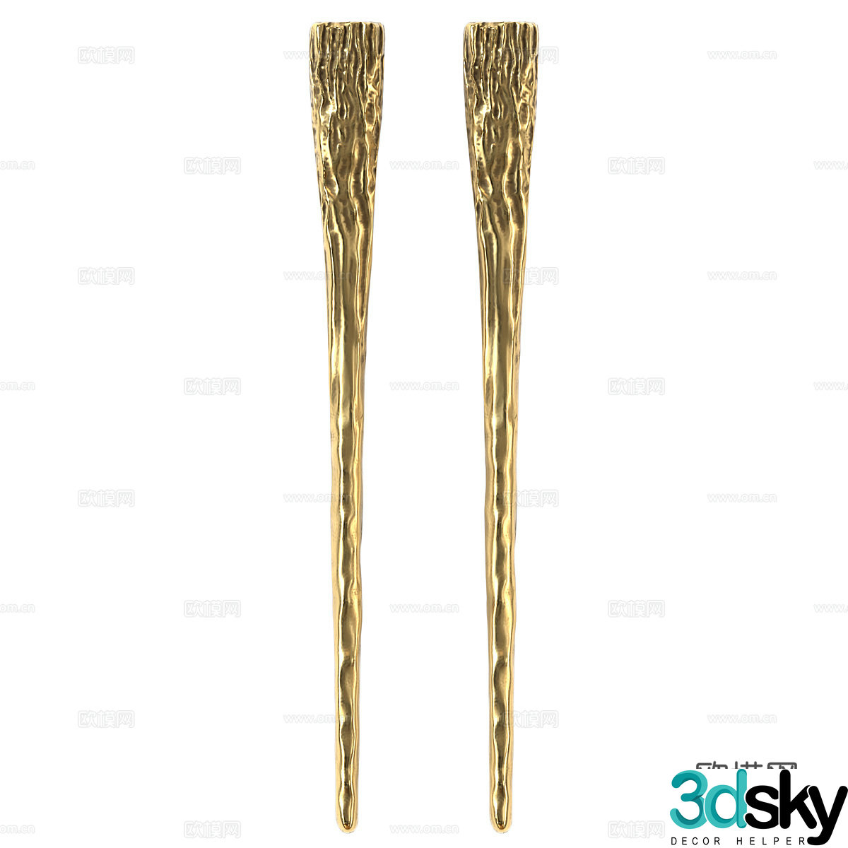 Metal handle Light luxury handle Golden metal handle Creative door handle 3D model