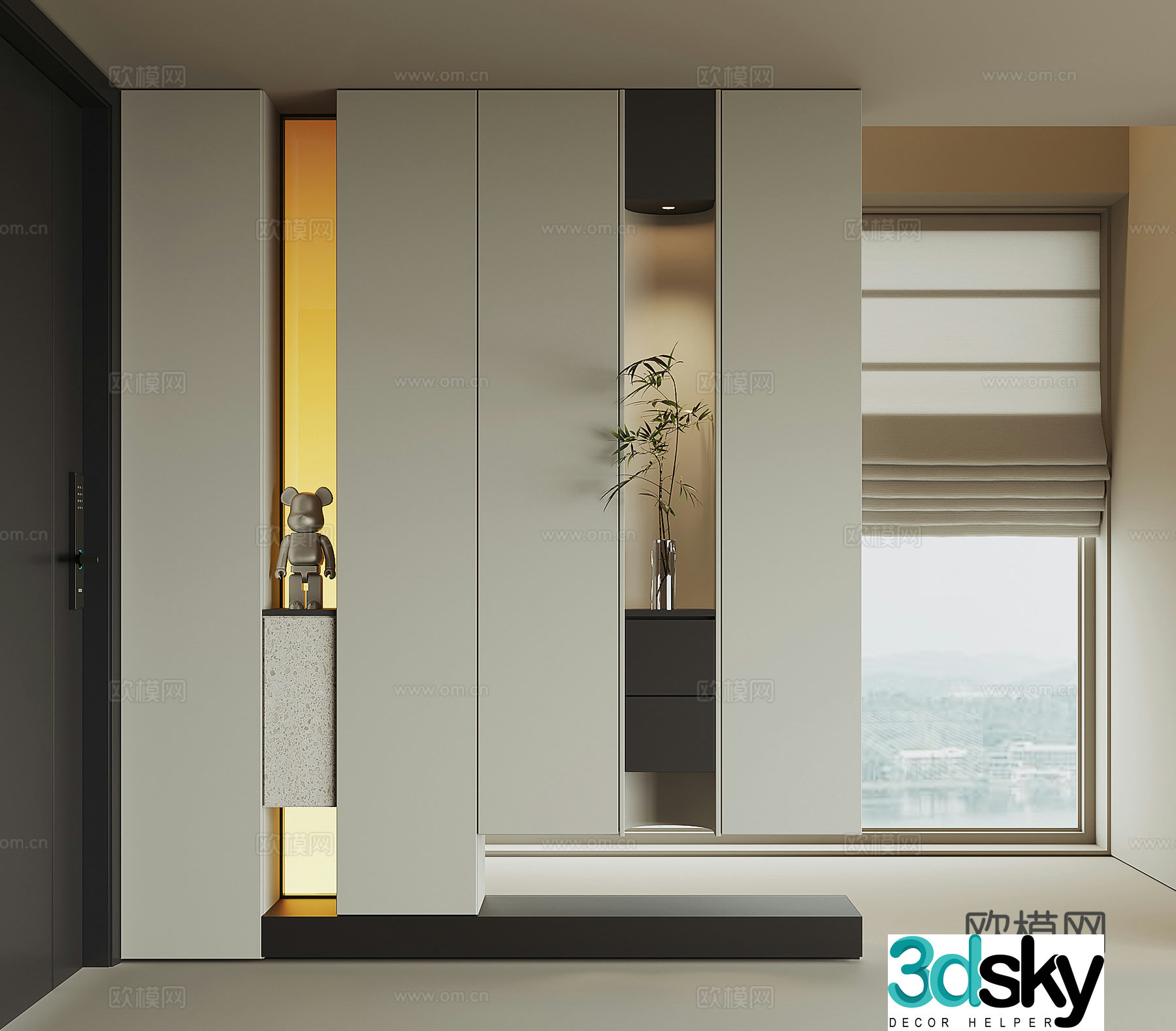 Modern entrance entrance door cabinet 3D model