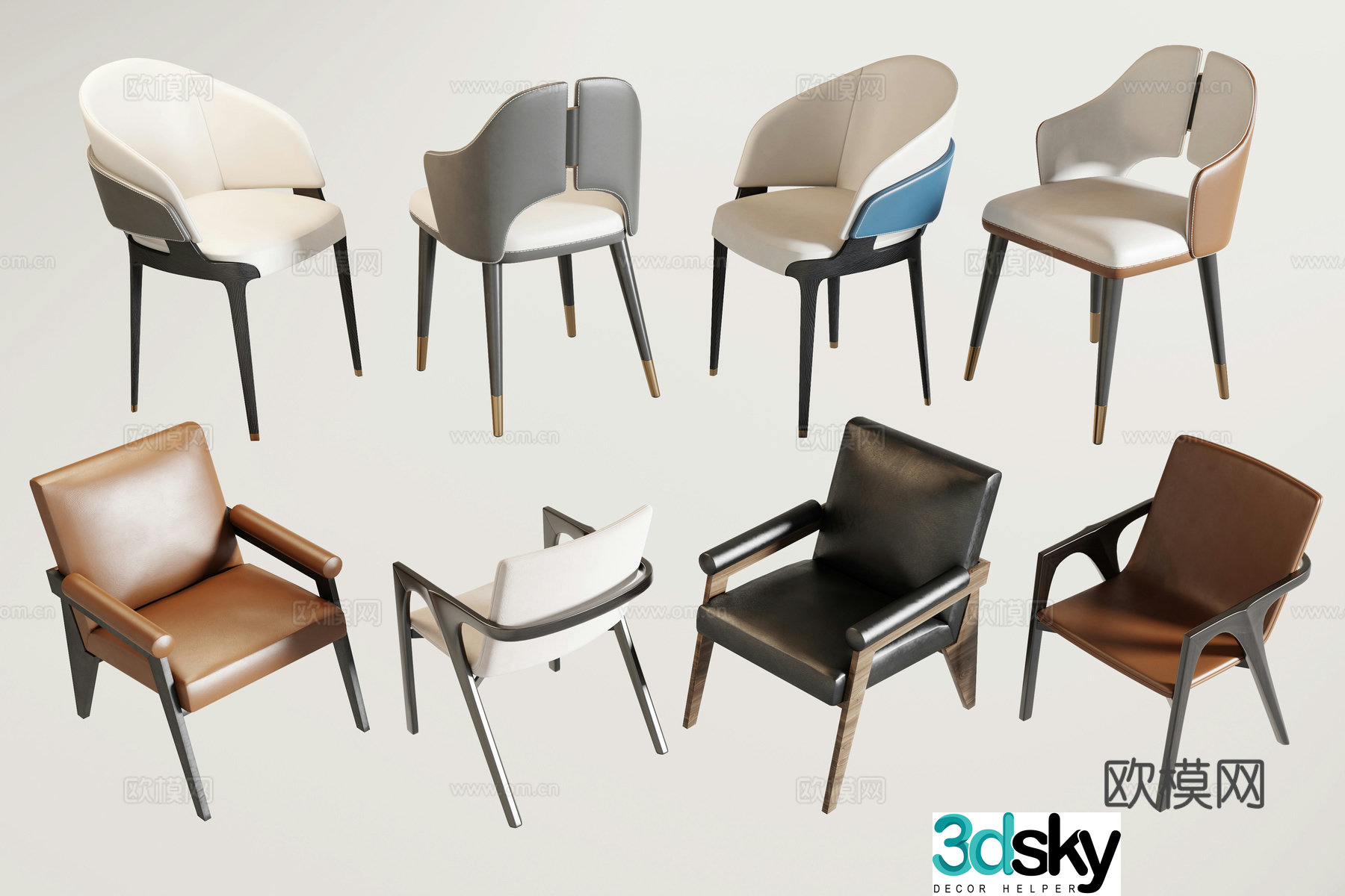 Modern single chair 3d model