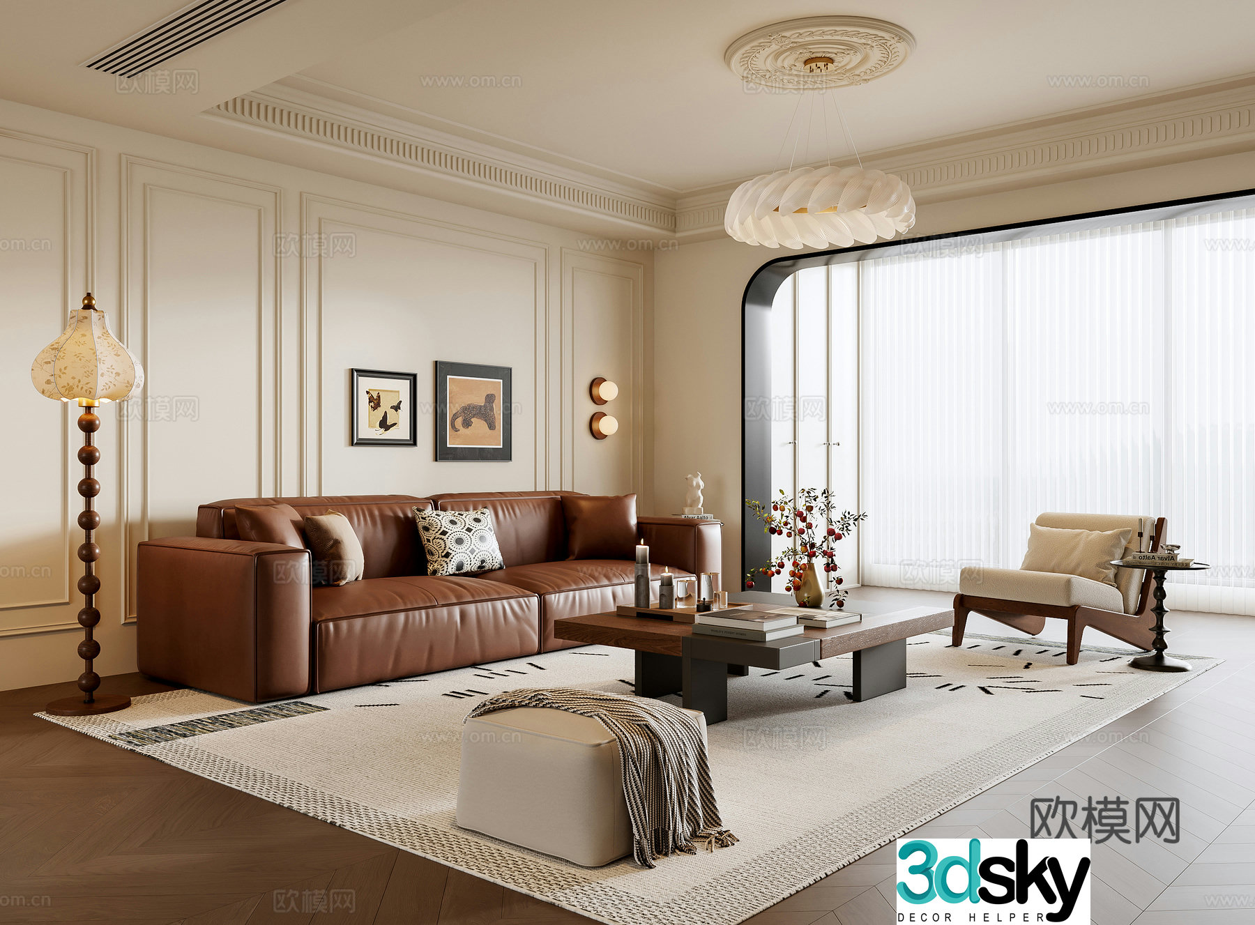 French living room 3d model