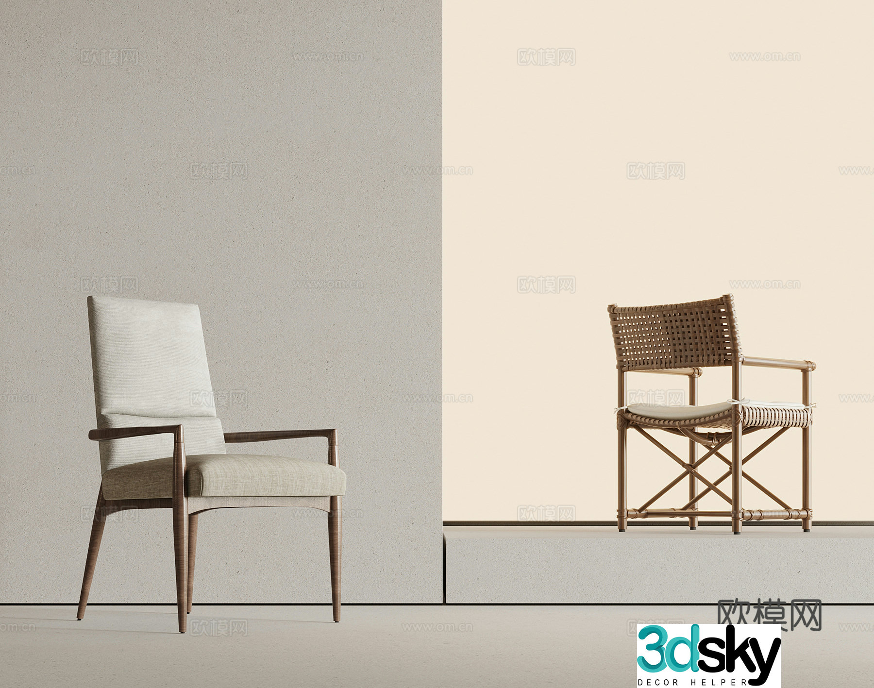 Leisure chair Jijifeng leisure chair Dining chair Single chair 3D model
