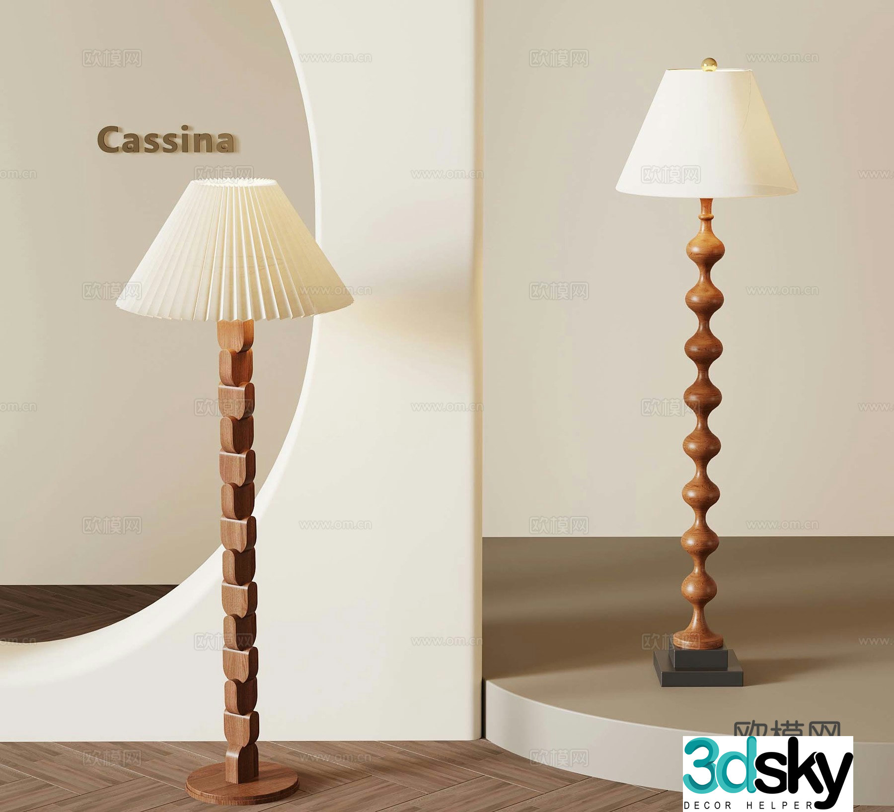French medieval style floor lamp 3d model