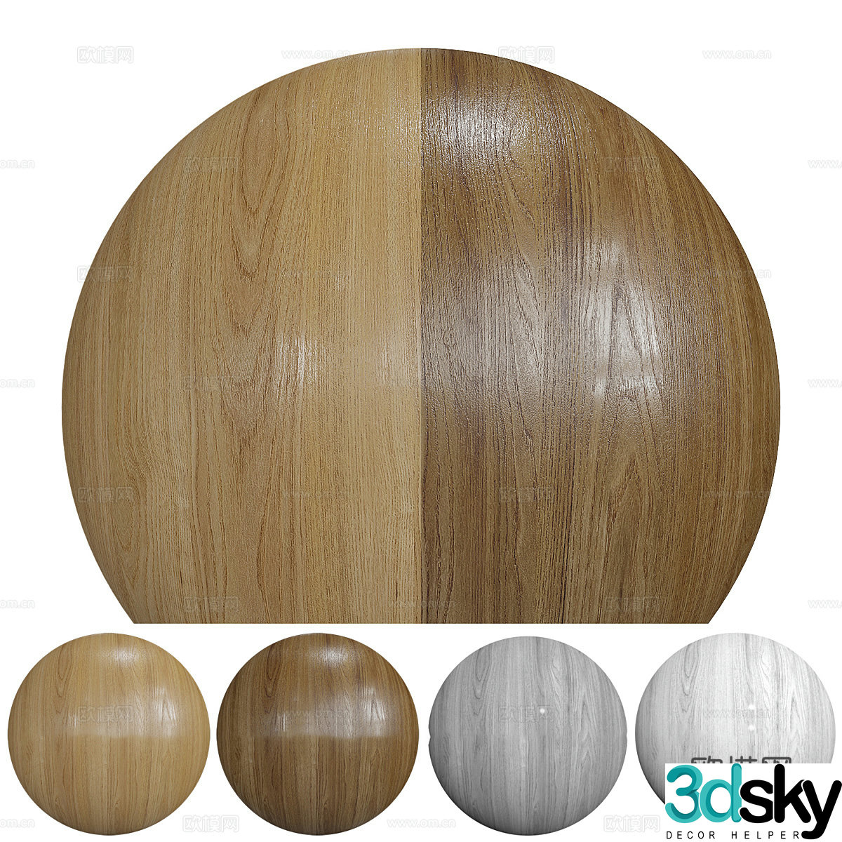 New Chinese style log wood grain wood veneer 3D model