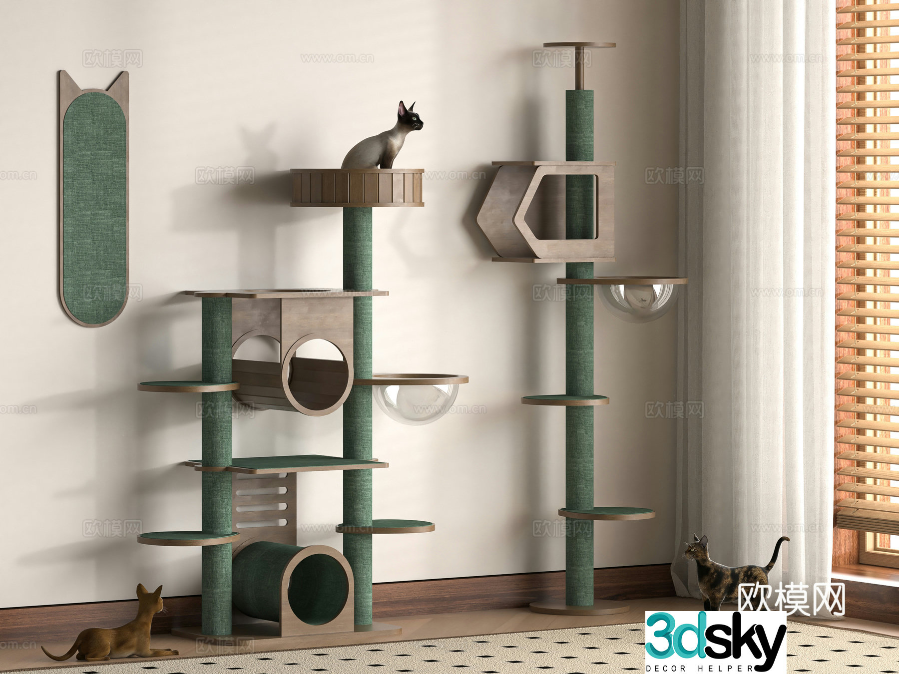 Modern cat crawling frame 3d model