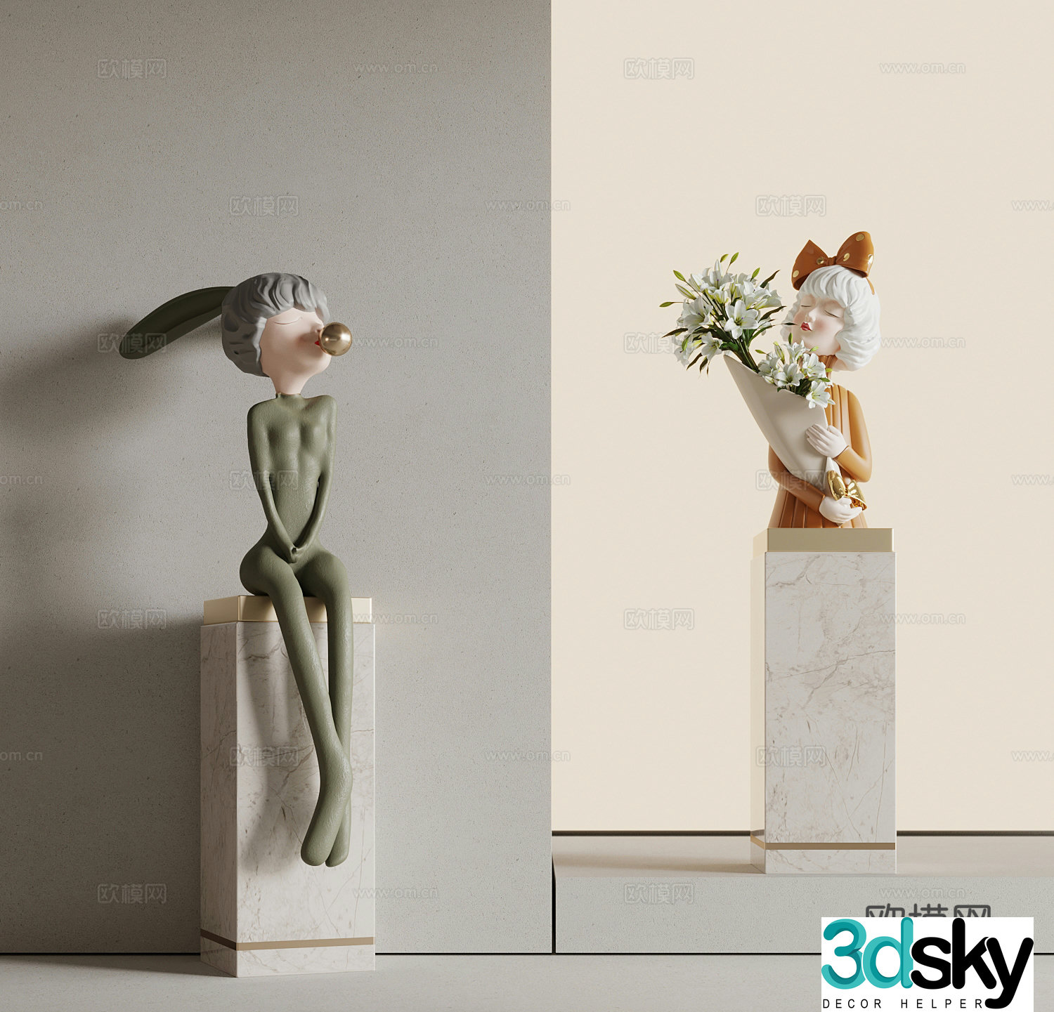Sculpture ornaments Modern sculpture Cartoon sculpture 3d model
