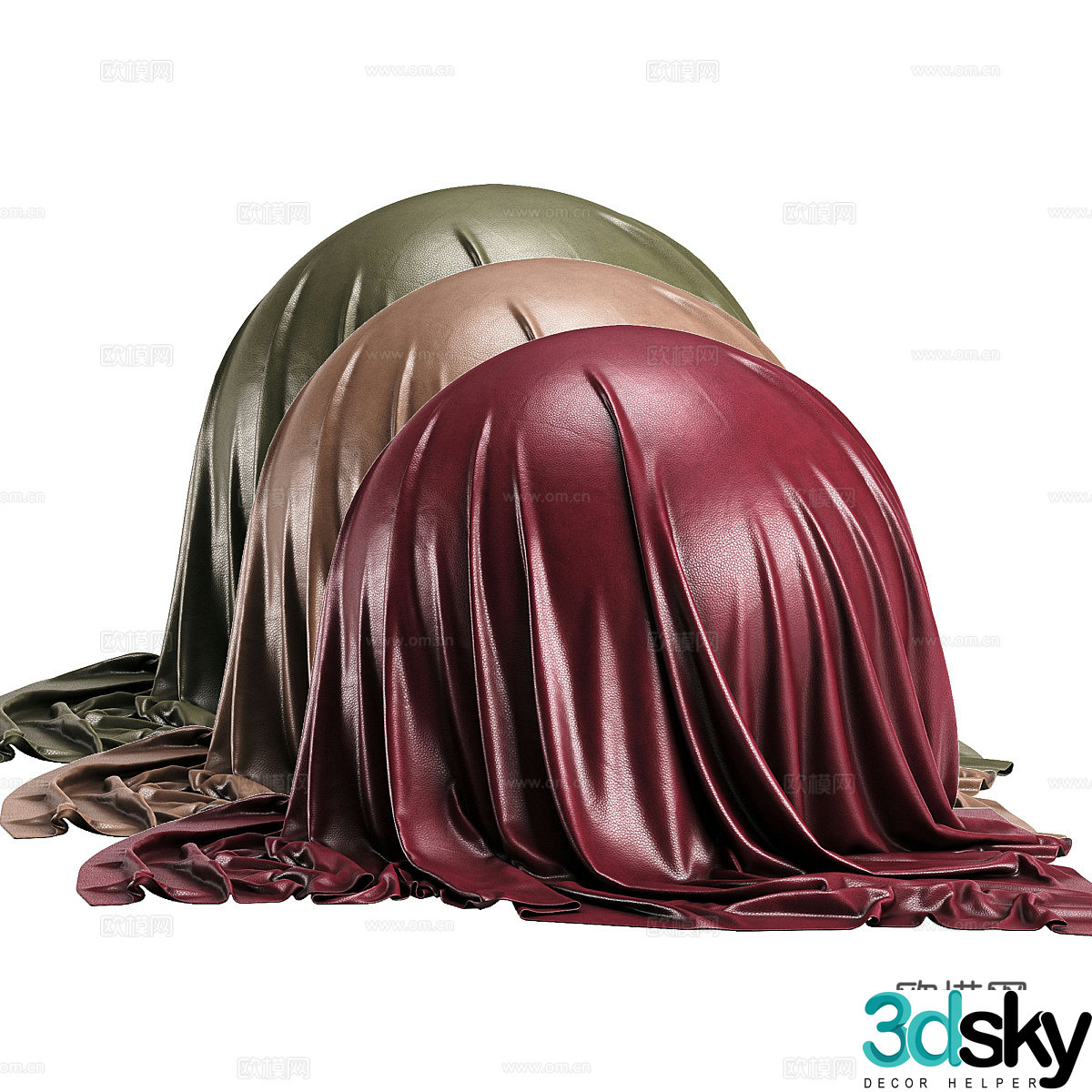 Modern Italian light luxury leather material 3D model