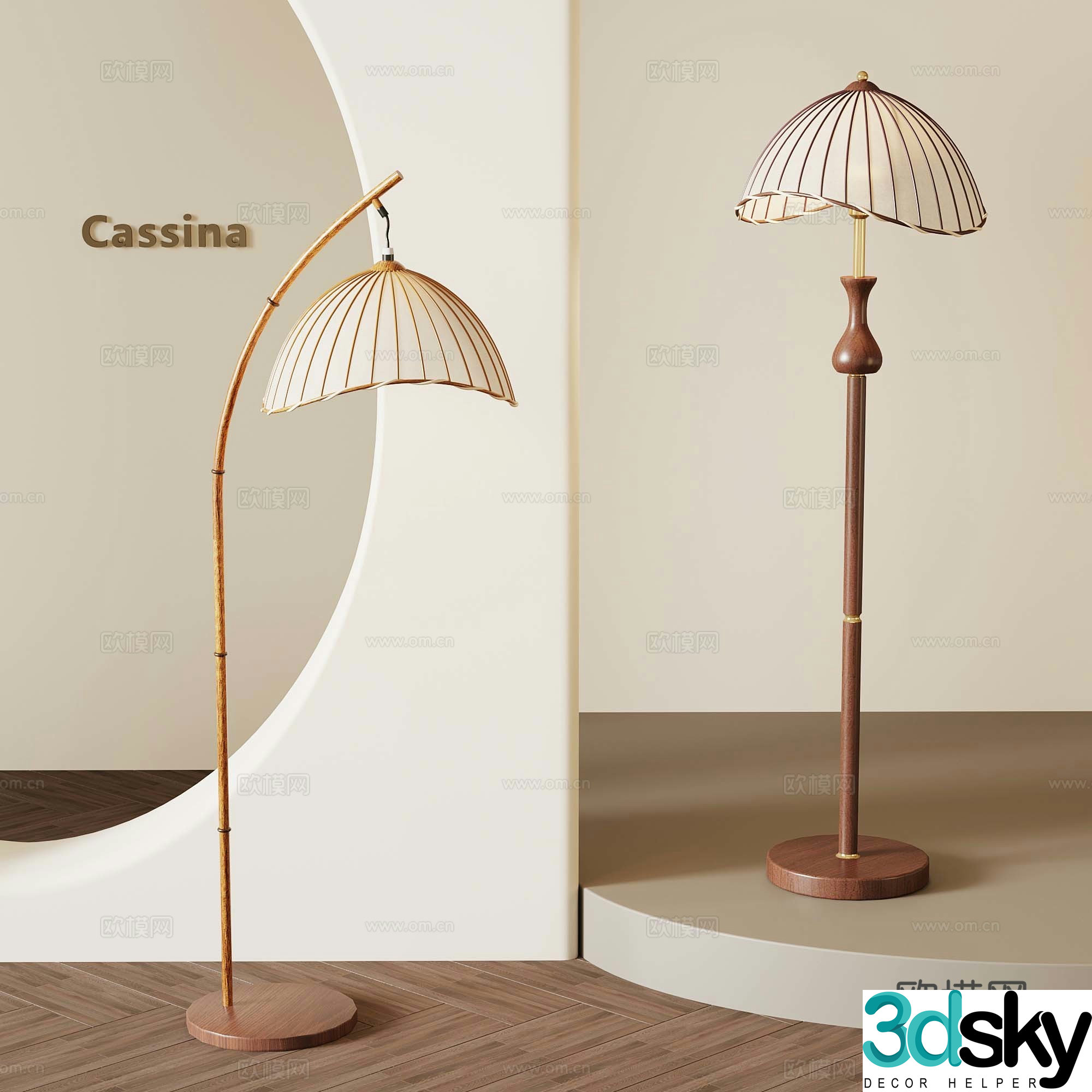 French medieval style floor lamp 3d model