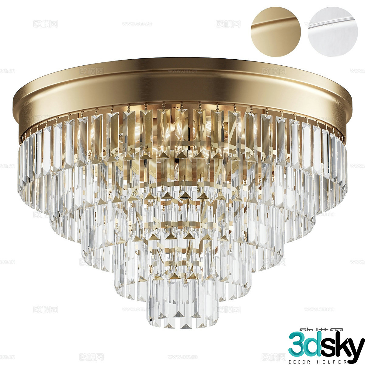 Modern simple light luxury chandeliers chandeliers simple chandeliers living room chandeliers glass chandeliers lamp 3d model