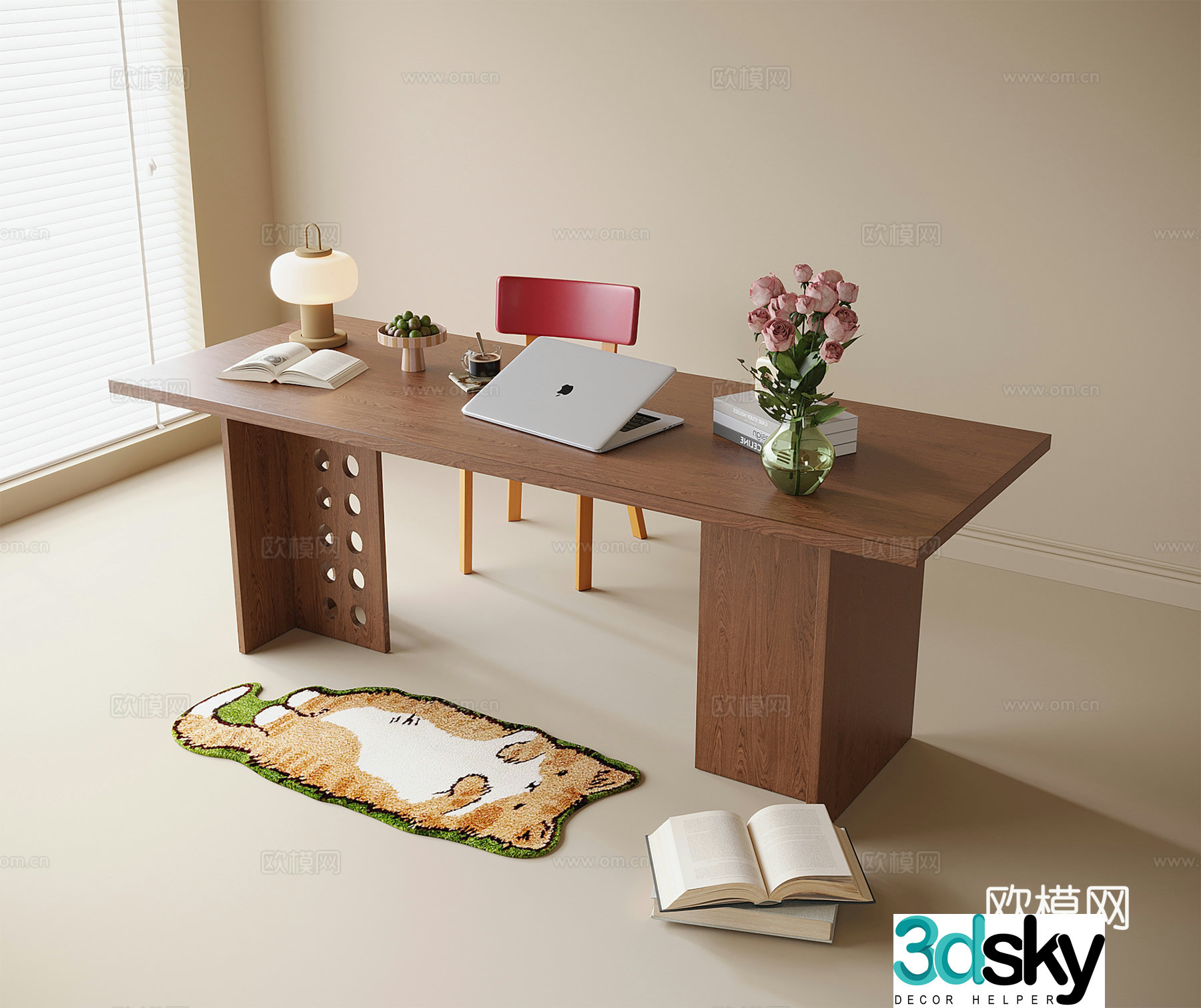Modern desk chair desk 3d model