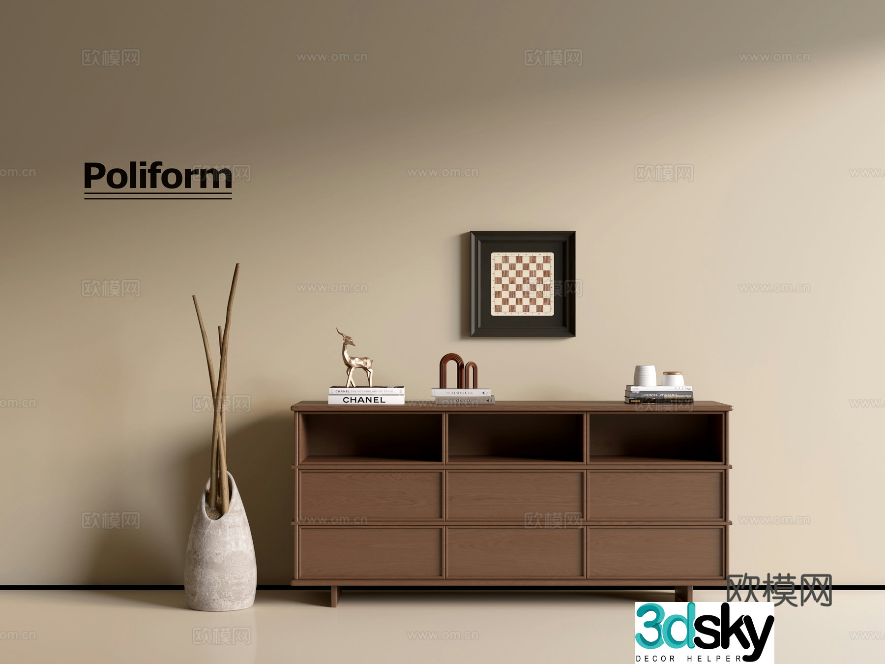 Wasabi Wood Grain Cabinet Ins Wind Minimalist Wind Cabinet Overall Cabinet Side Cabinet Balcony Cabinet Storage 3D Model