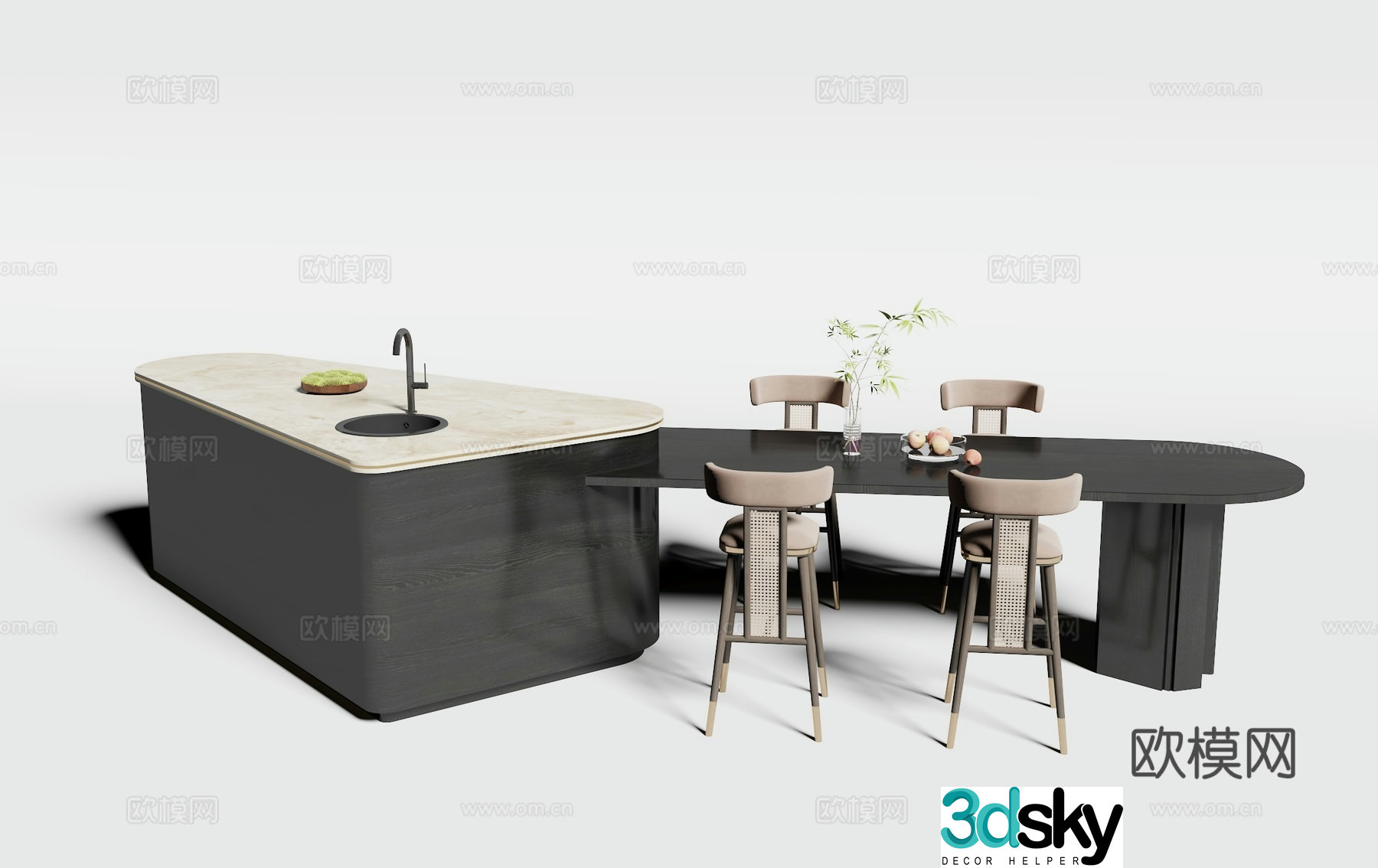 Modern bar chair 3d model