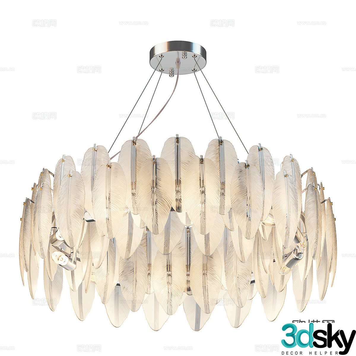 Modern simple light luxury chandeliers chandeliers simple chandeliers lamp glass chandeliers 3d model