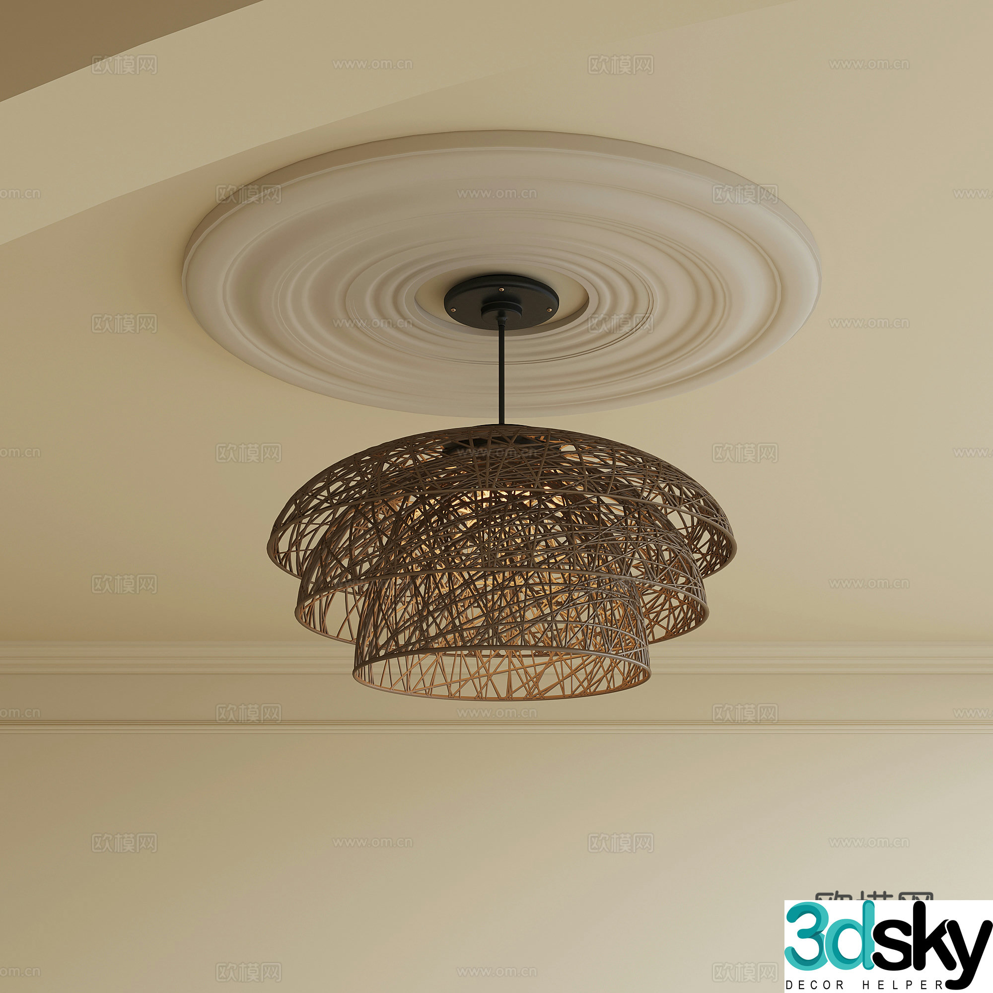 Chandelier Jijifeng Chandelier Art Chandelier 3D Model