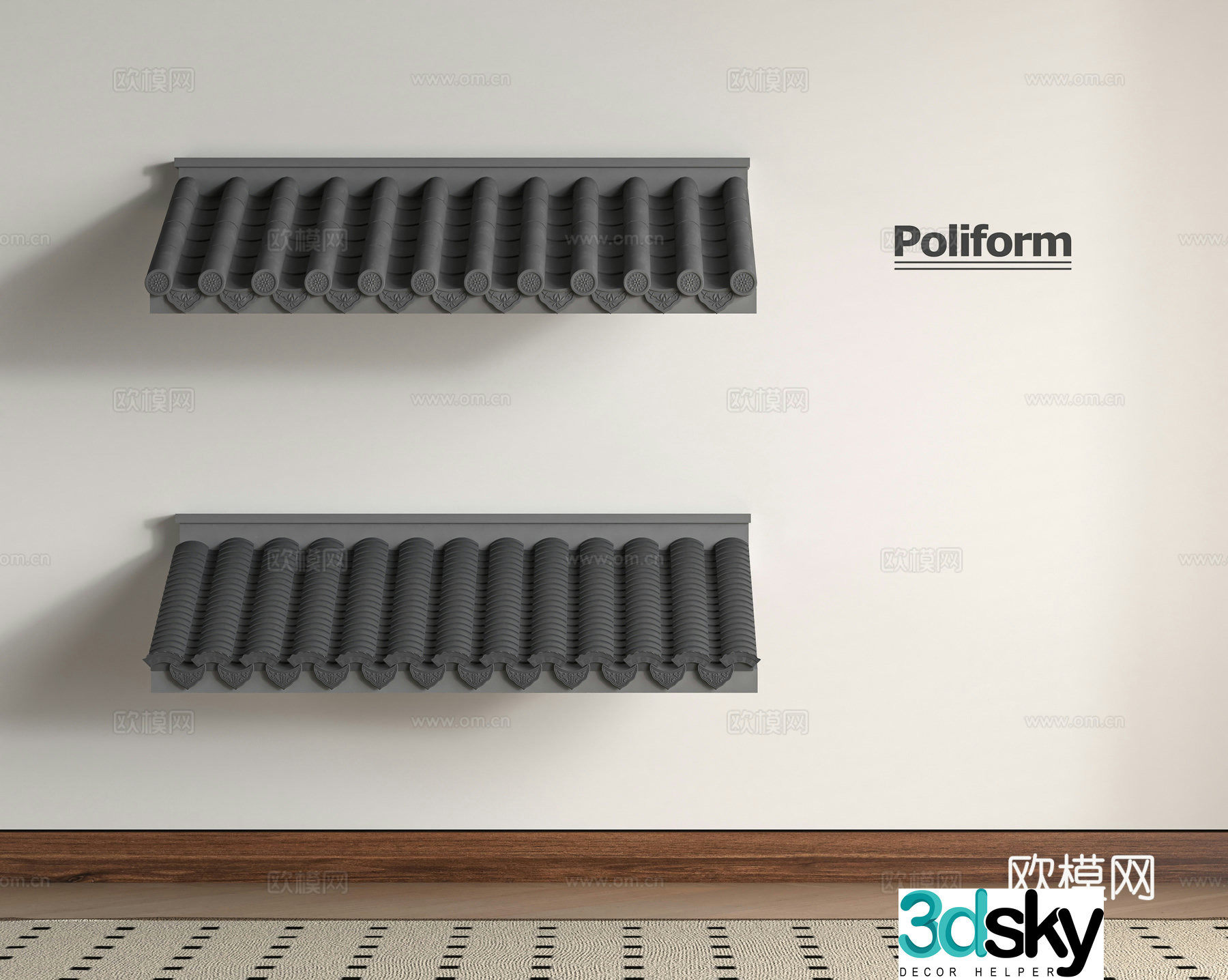New Chinese-style eaves 3D model