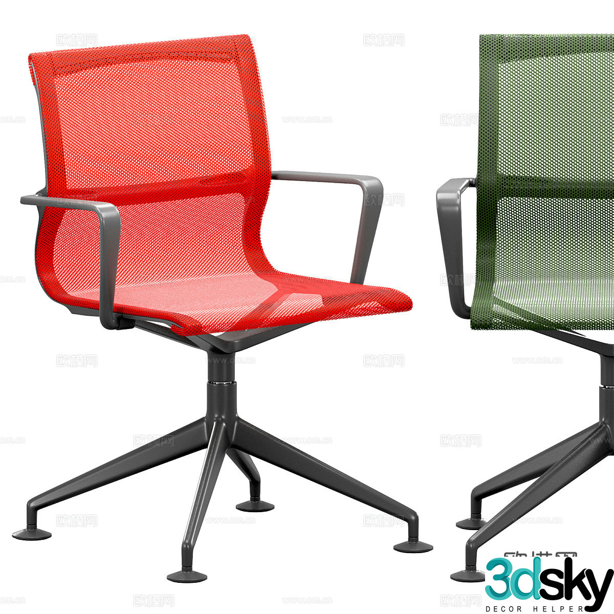 Modern Italian stainless steel office chair 3d model