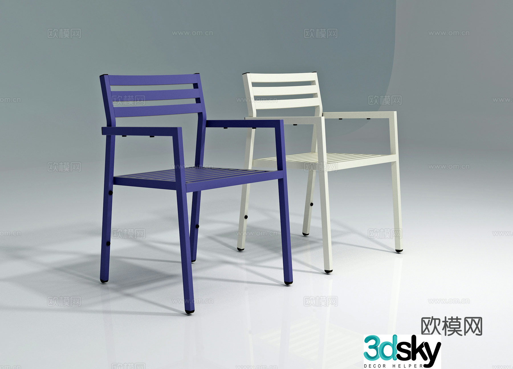 Modern painted lounge chair 3d model