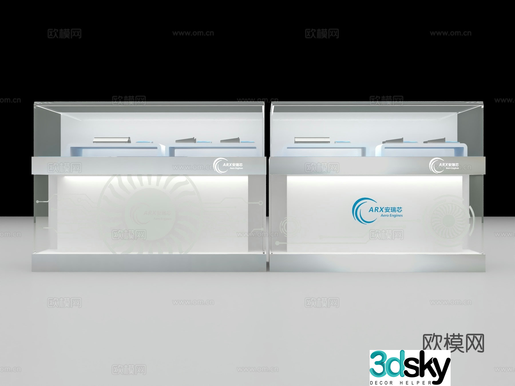 Modern technology display cabinet mobile cabinet display cabinet 3d model
