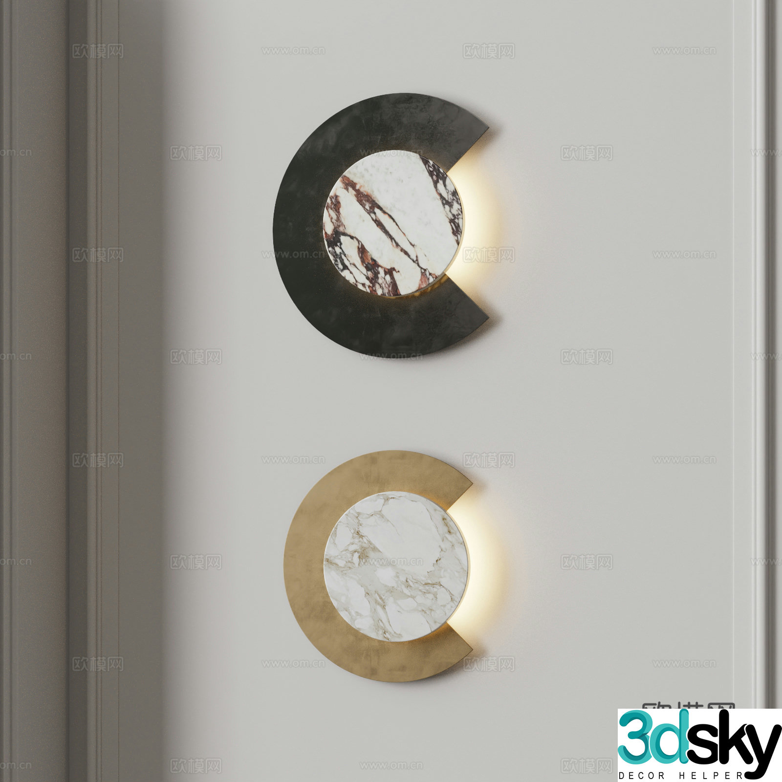 Modern wall lamp Metal wall lamp Marble wall lamp Bulgari wall lamp Stone wall lamp Bedside 3D model