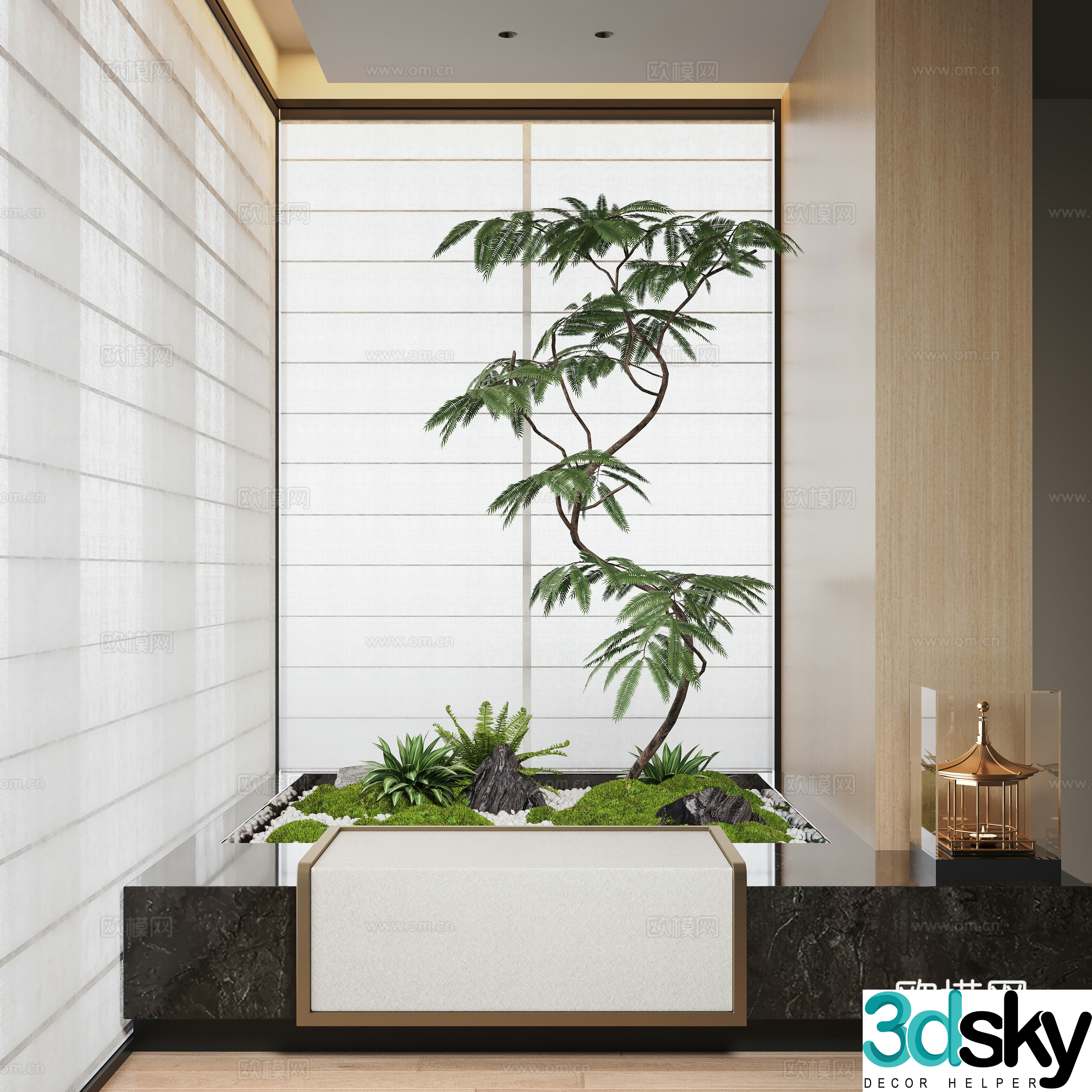 Modern interior landscape landscaping moss landscape landscape sketch plant landscape 3d model