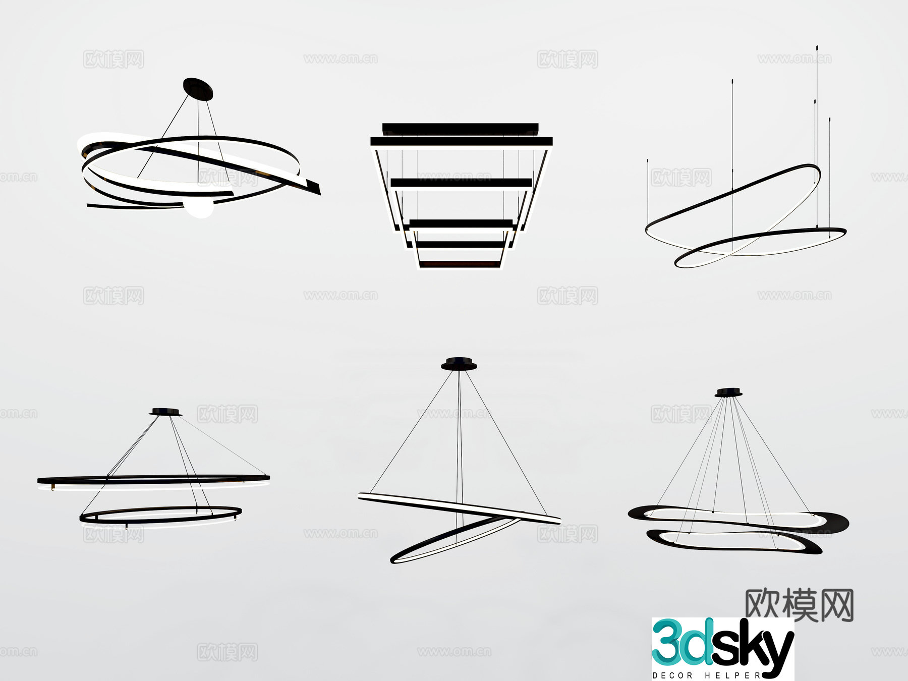 Modern chandelier 3d model