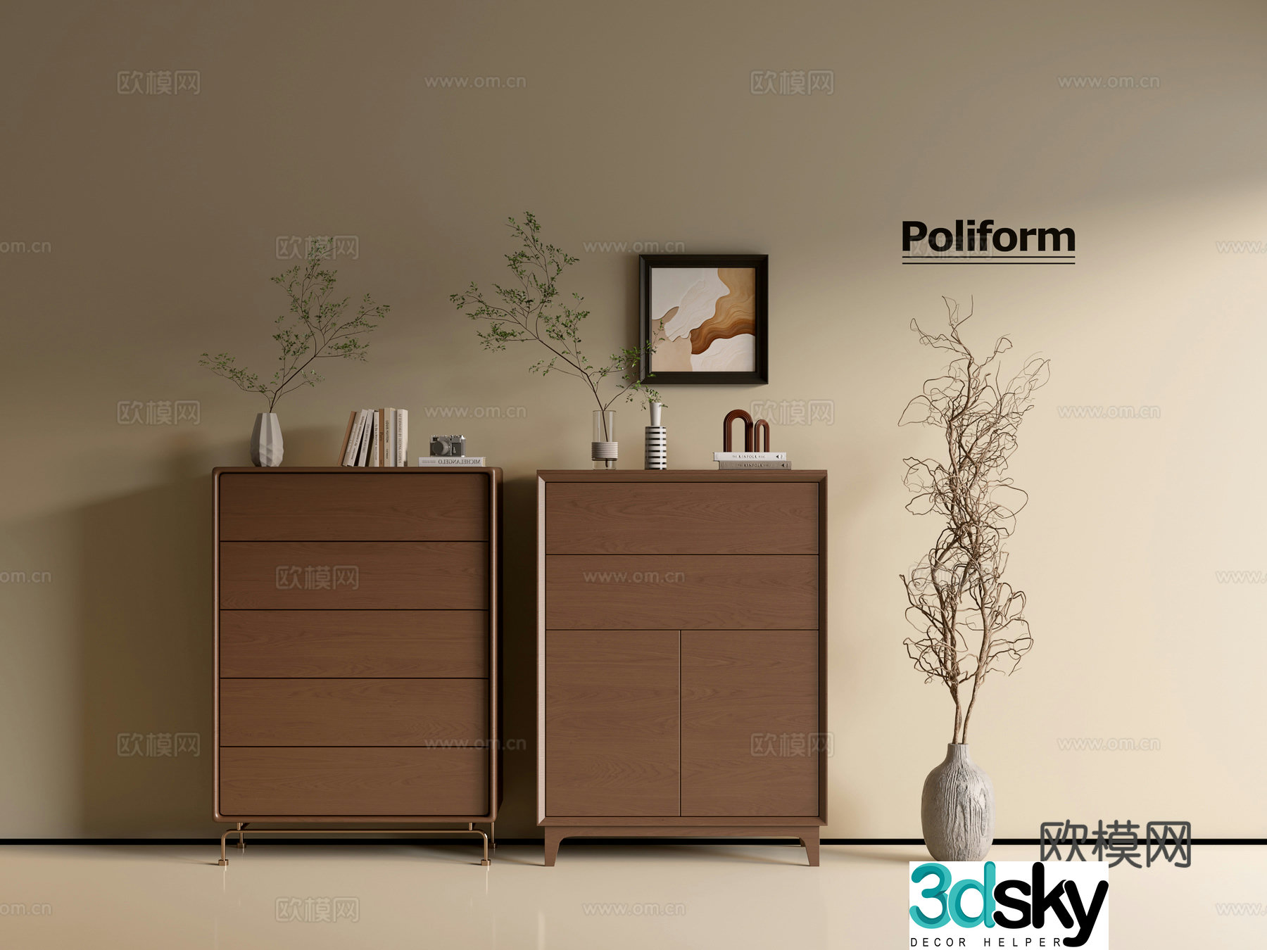Modern wood grain cabinet ins wind minimalist wind cabinet whole cabinet sideboard balcony cabinet storage 3D model