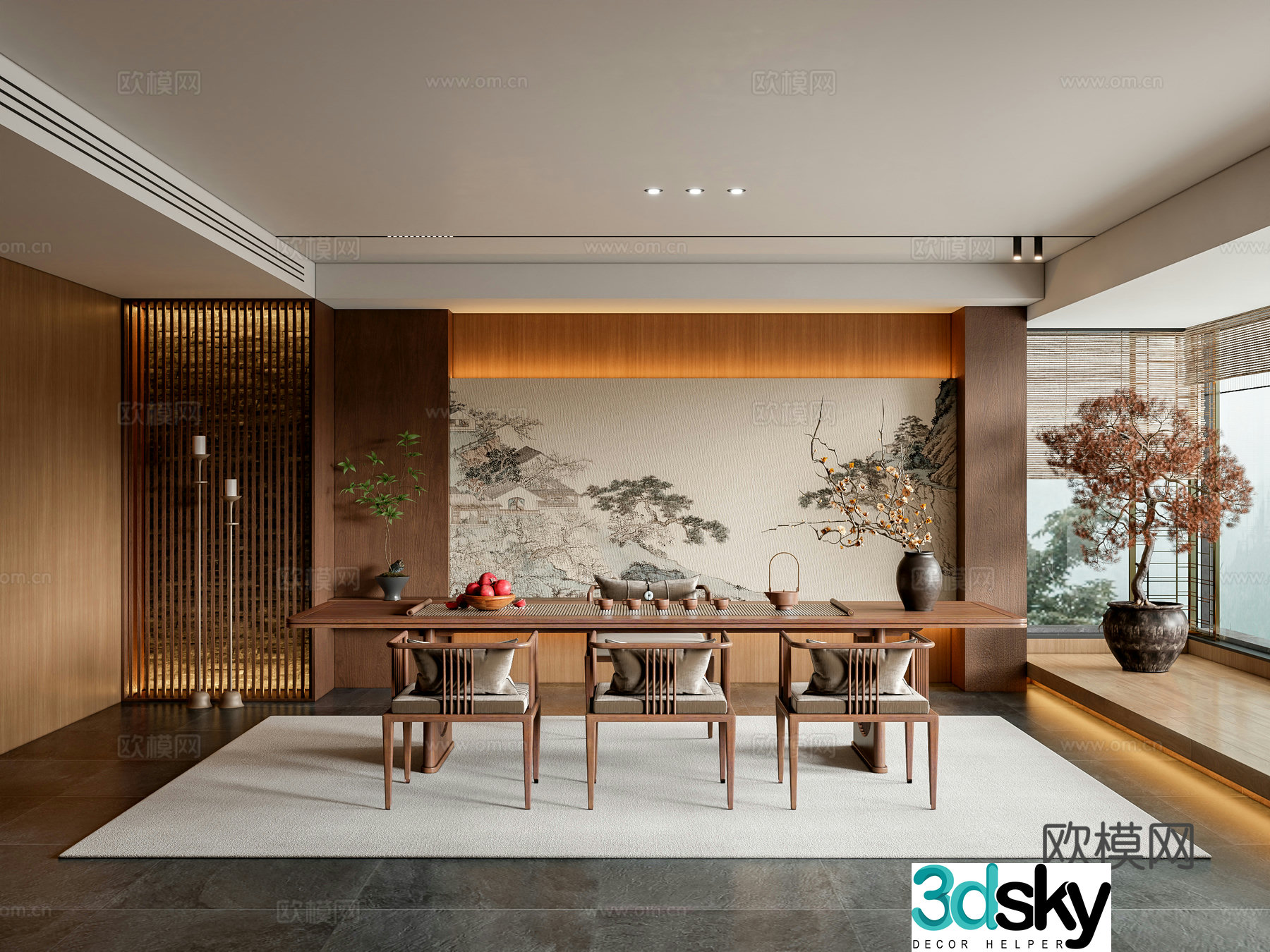 New Chinese tea room 3D model