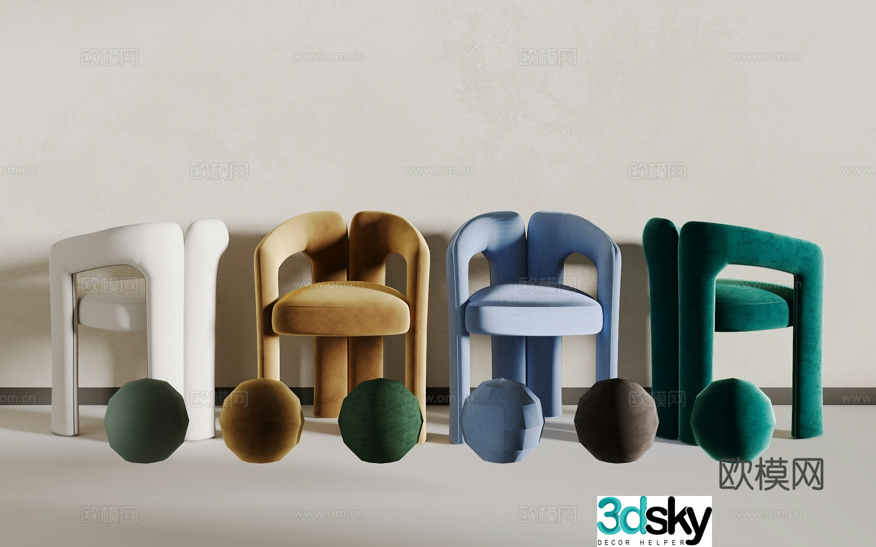 Modern single chair 3d model