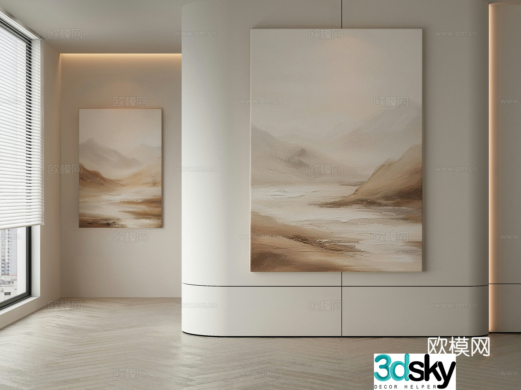 Modern Wasabi Hanging Painting Oil Painting 3D Model