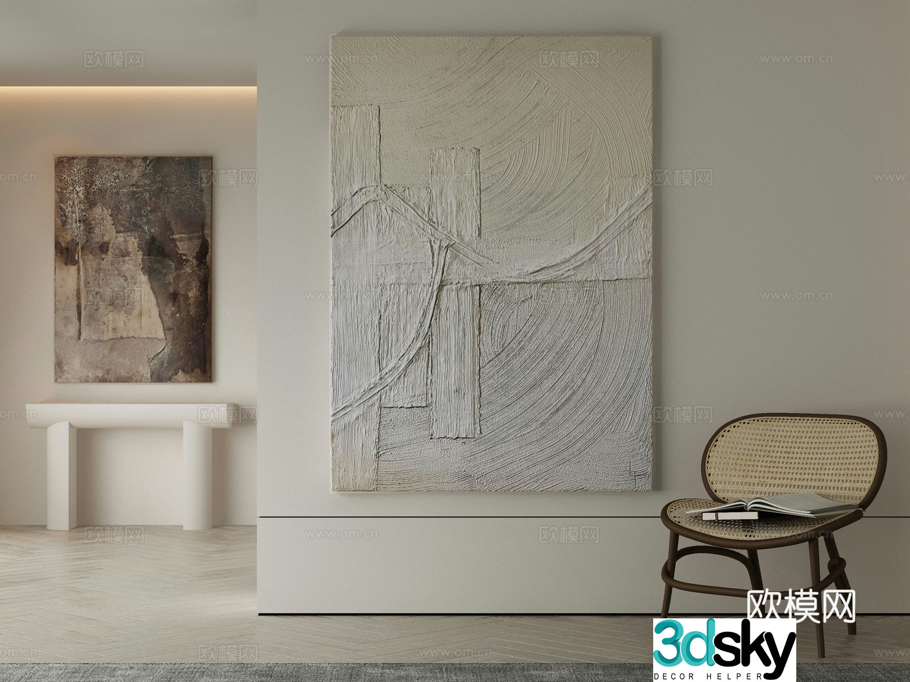 Modern Wasabi Hanging Painting Oil Painting 3D Model