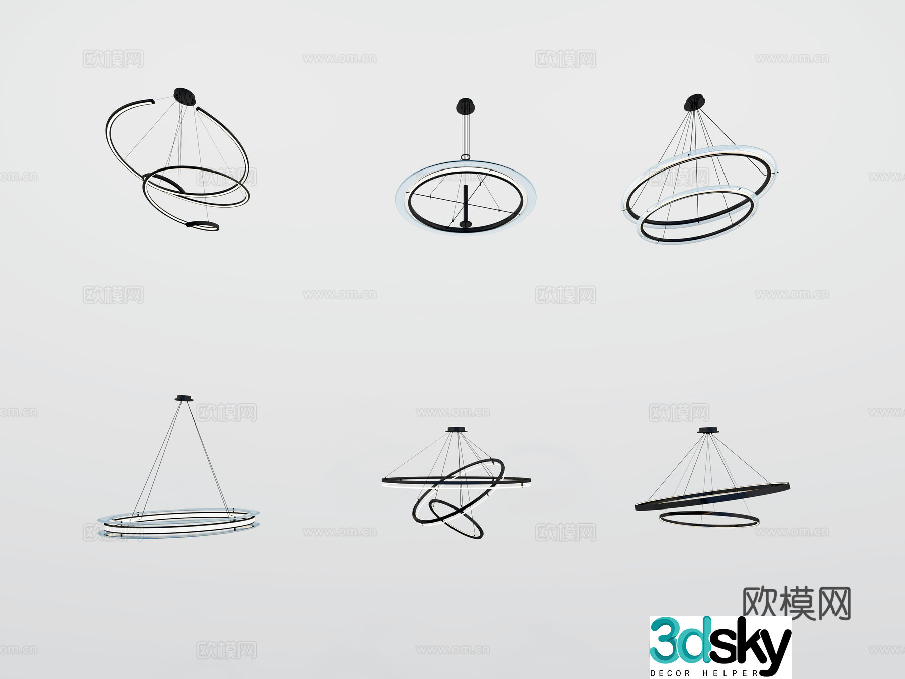 Modern chandelier 3d model
