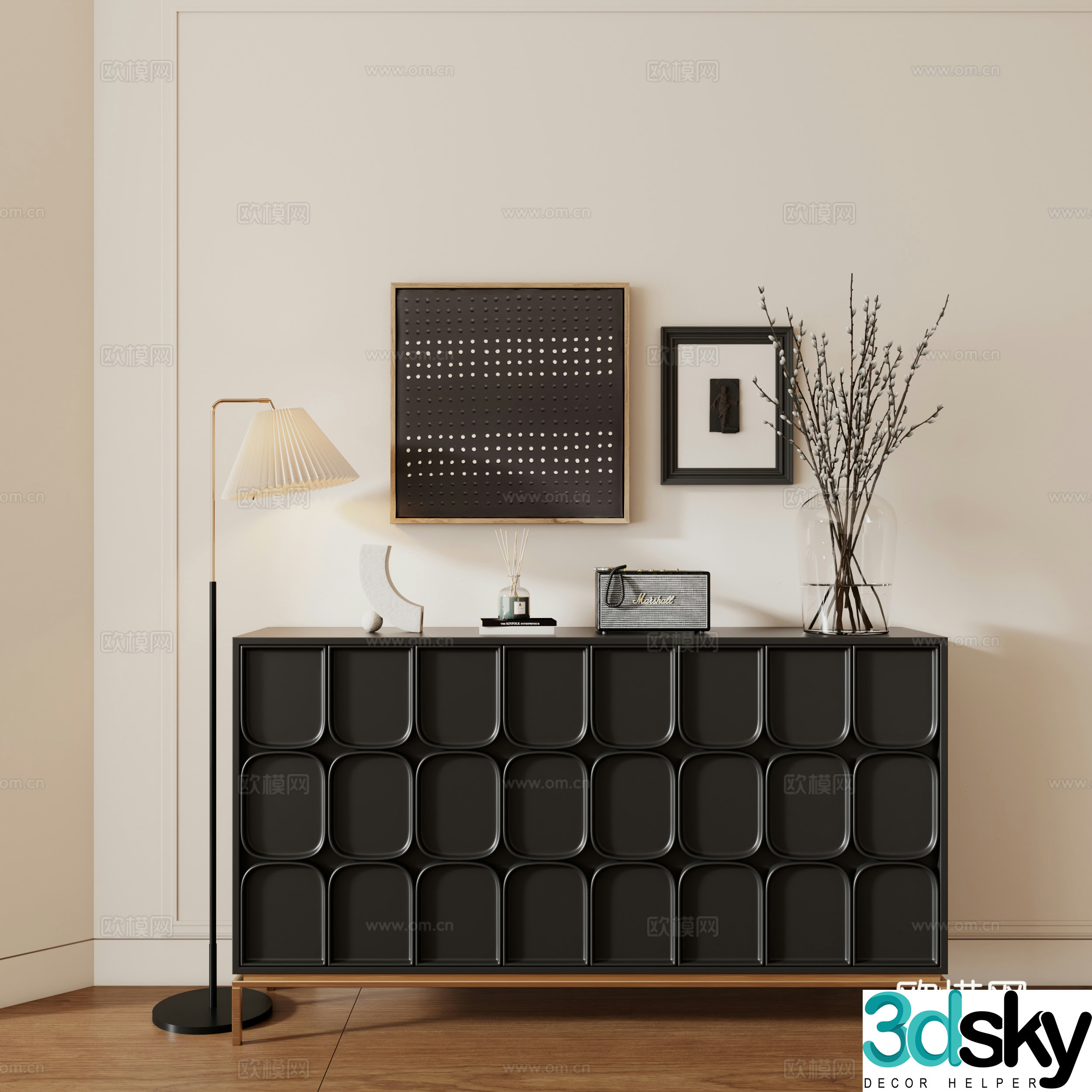 Modern medieval style decoration cabinet Modern medieval style side cabinet Modern medieval style entrance cabinet 3D model