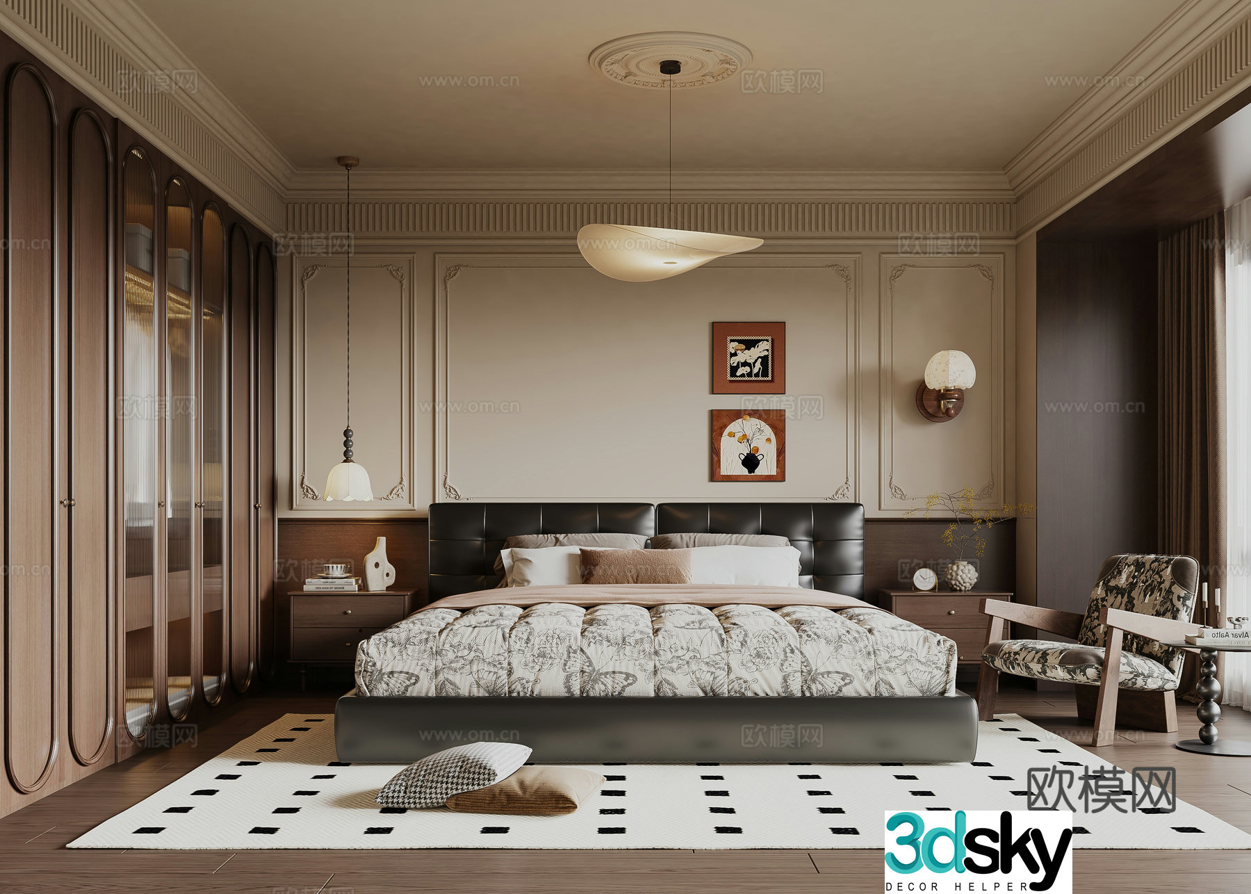 French medieval style bedroom 3d model