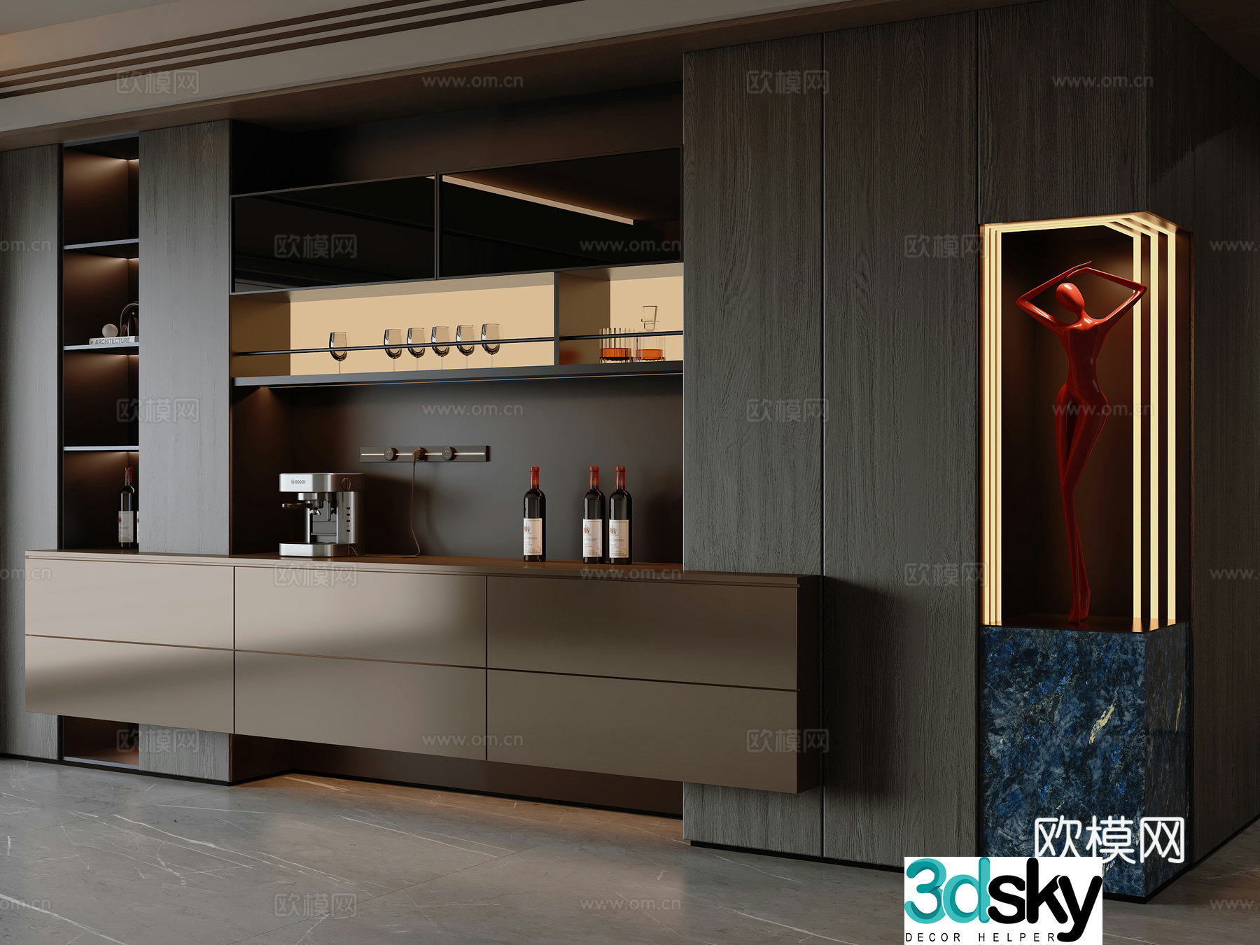 Modern Italian sideboard 3D model