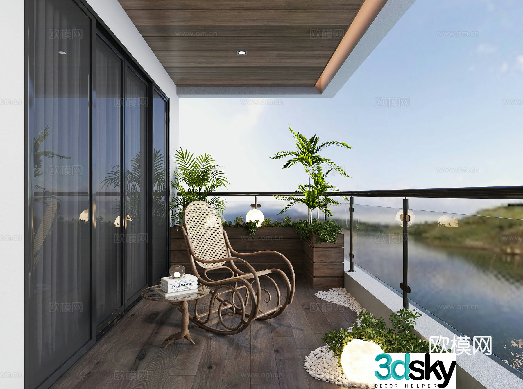 Modern balcony 3d model
