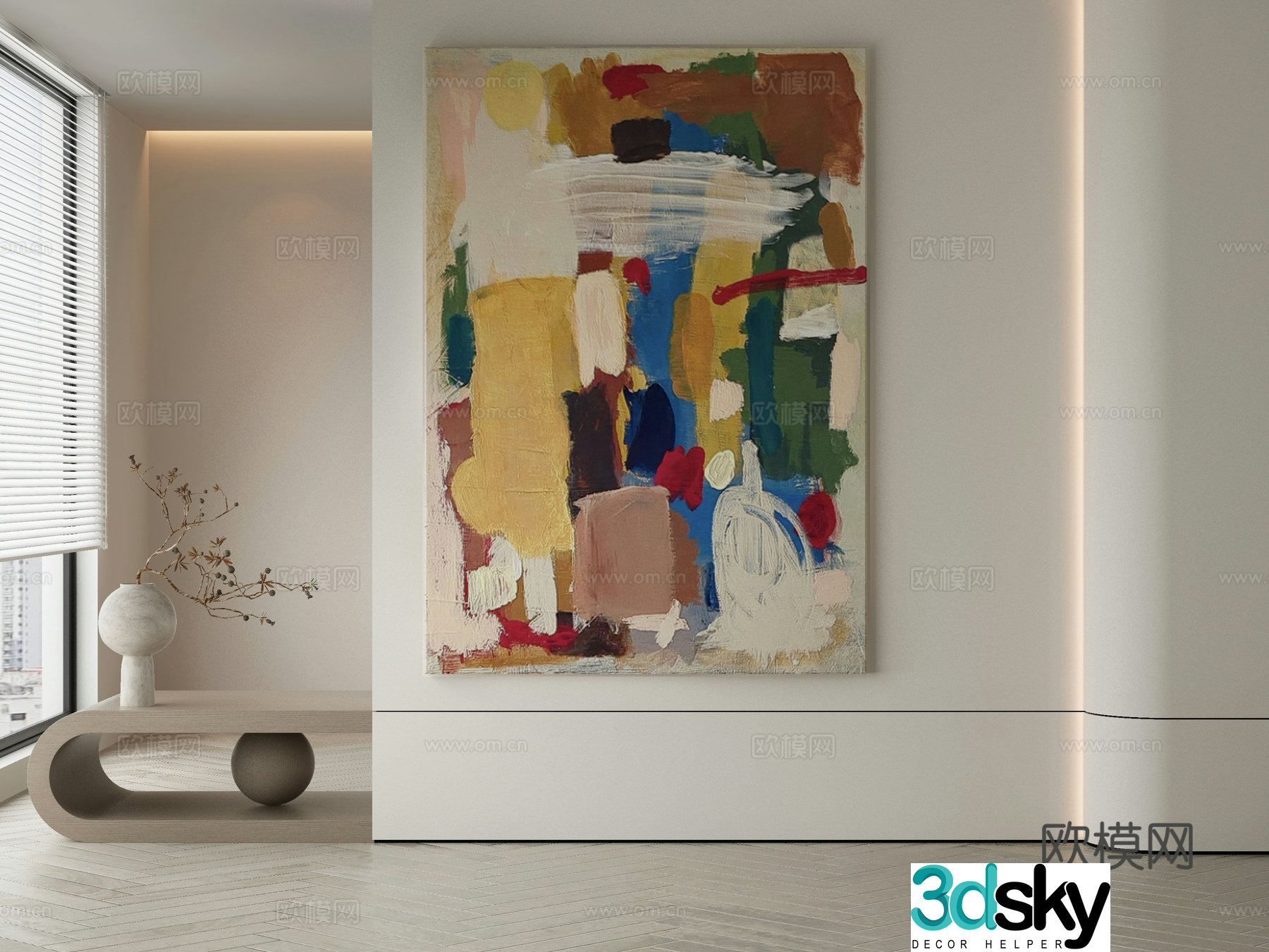 Modern Wasabi Hanging Painting Oil Painting 3D Model
