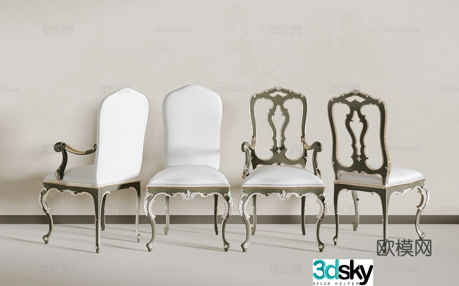 European-style seat 3D model
